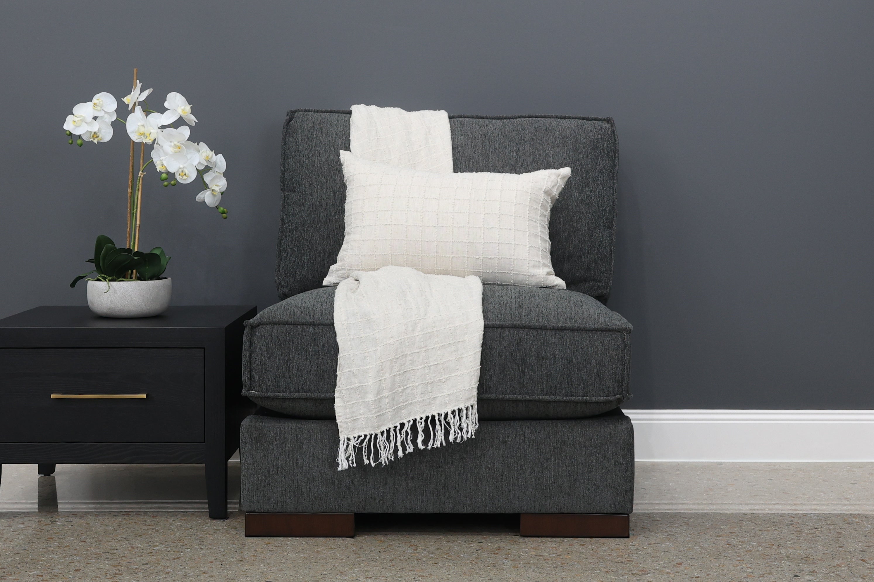 Gembrook Armless Chair - Dark Grey