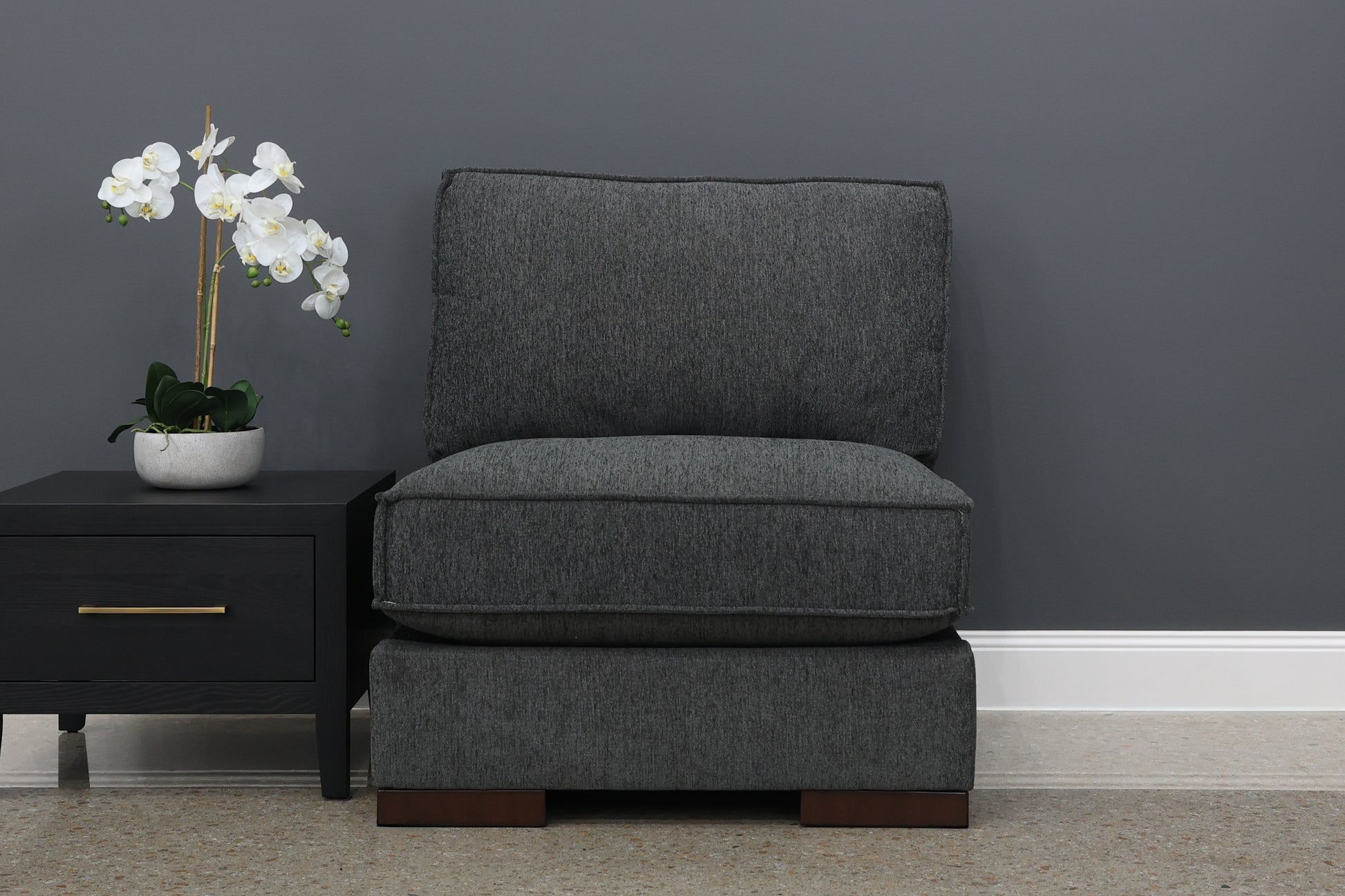 Gembrook Armless Chair - Dark Grey