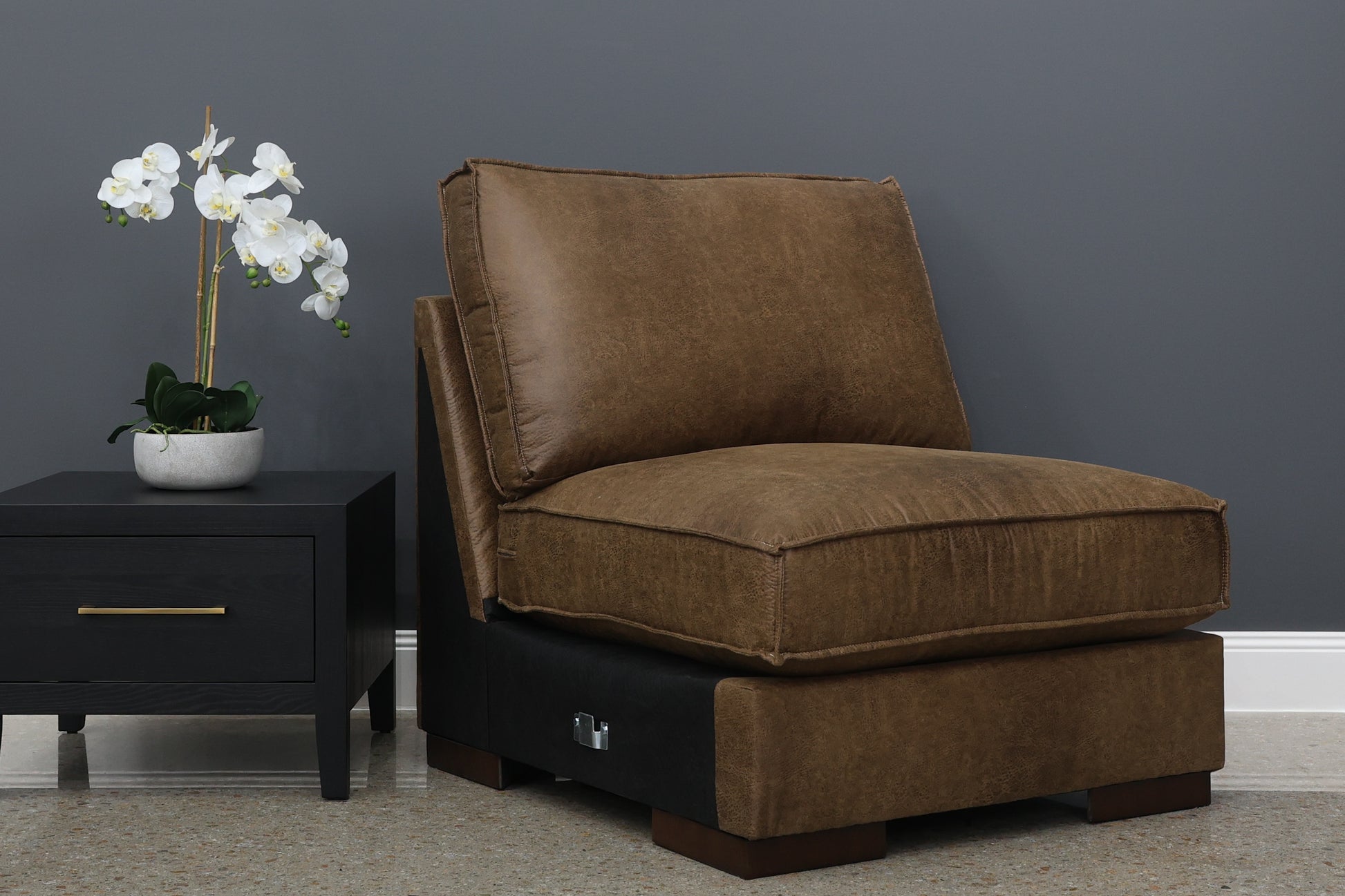 Gembrook Armless Chair - Tan Leather Air