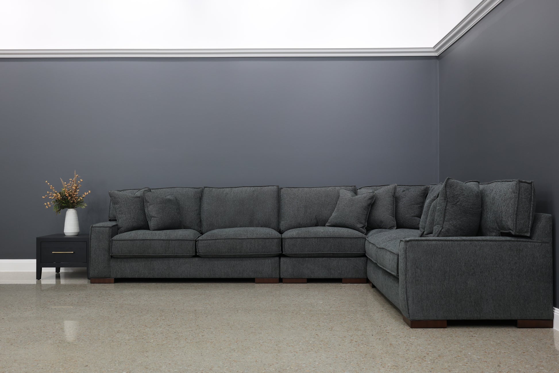 Gembrook 4 Piece Corner Lounge - Dark Grey