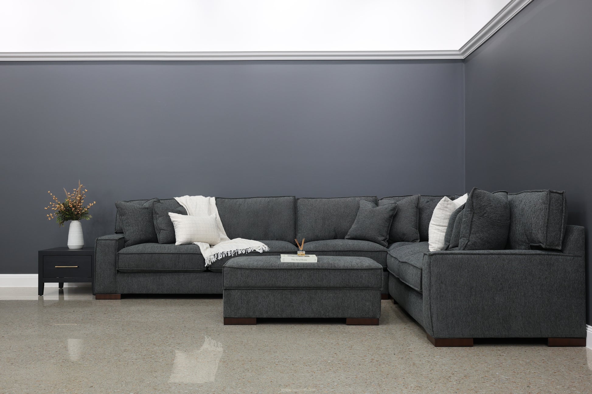 Gembrook 4 Piece Corner Lounge - Dark Grey
