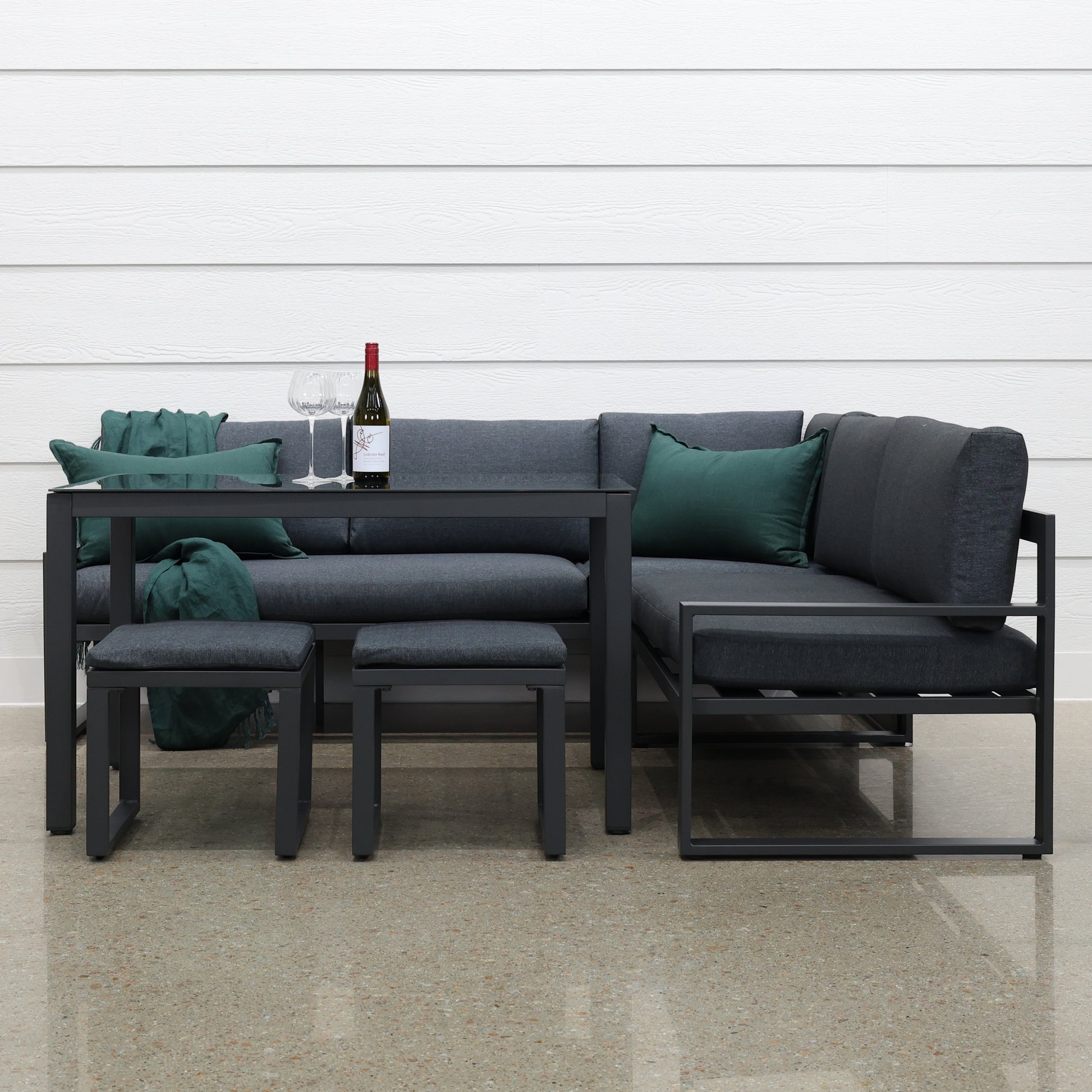 Patmos Outdoor Setting - Charcoal