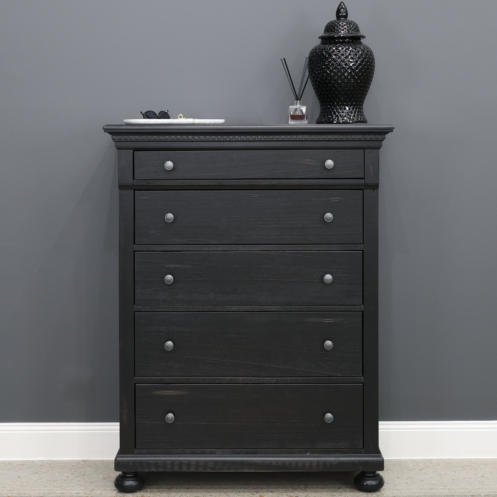 tallboy dresser black 6 Chest of Drawers Oikiture Tallboy Dresser Black