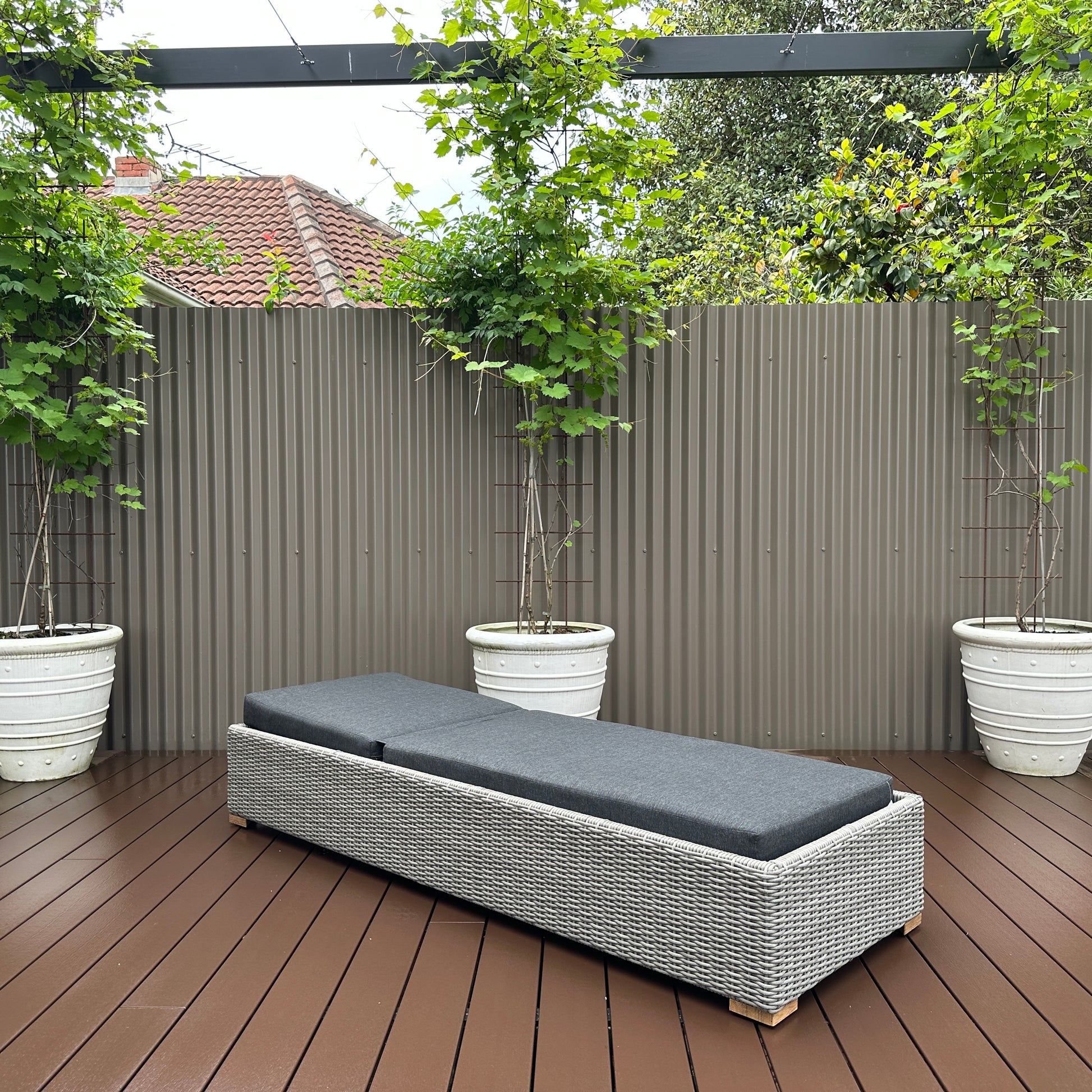 Portsea Single Sun Lounge - Brushed Grey