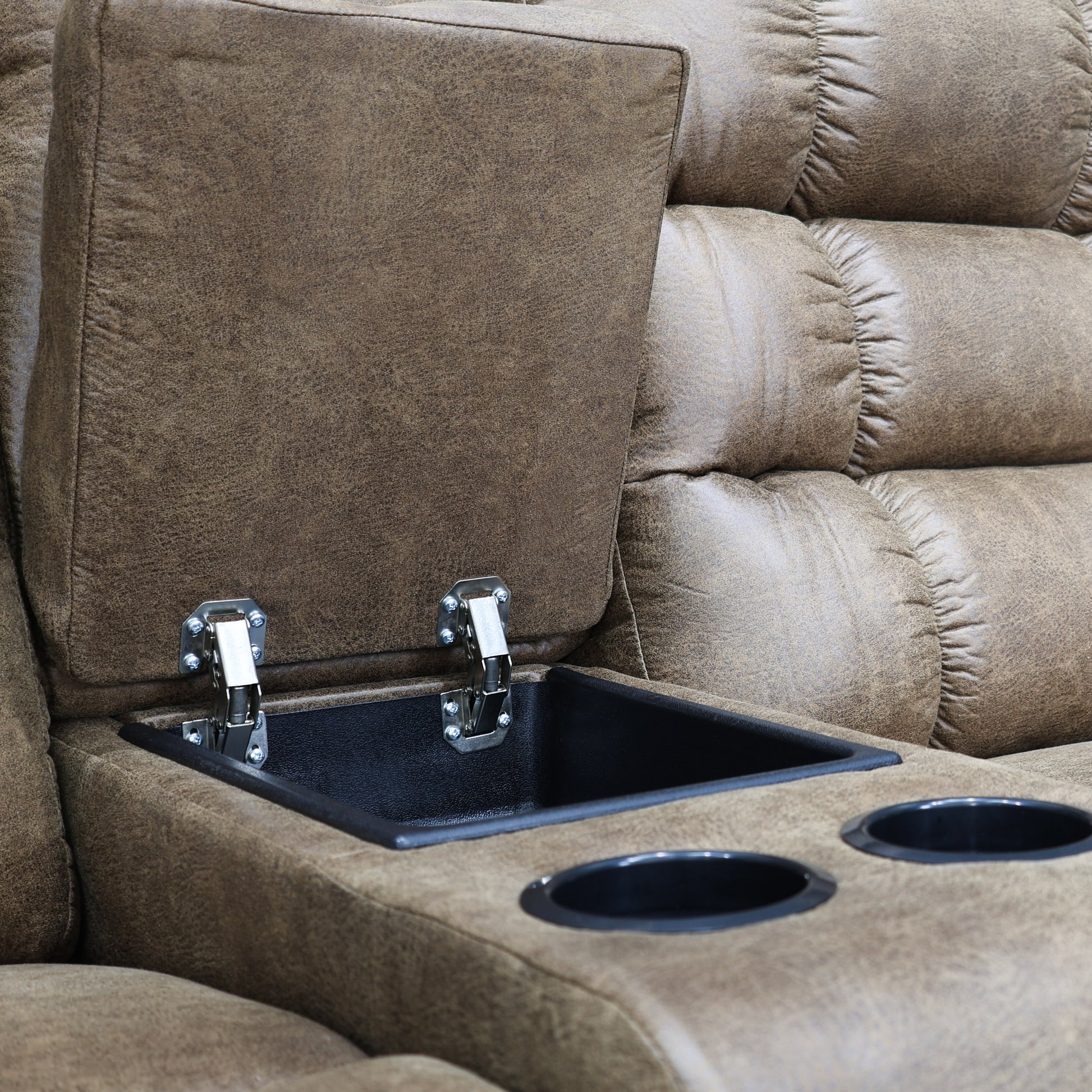 Waldara Reclining Loveseat w/ Console - Tan