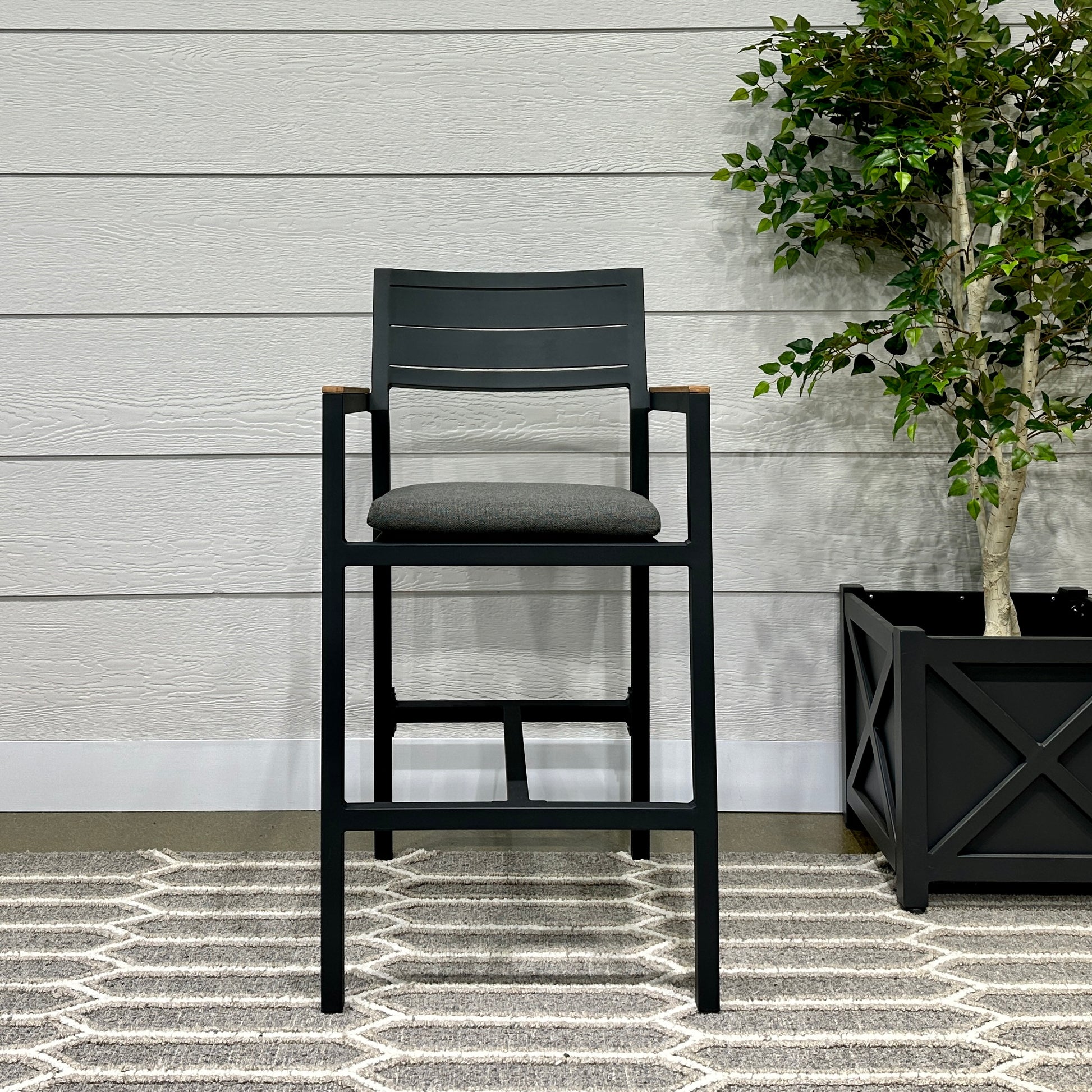 Sorrento Bar Chair w/ Arms - Black