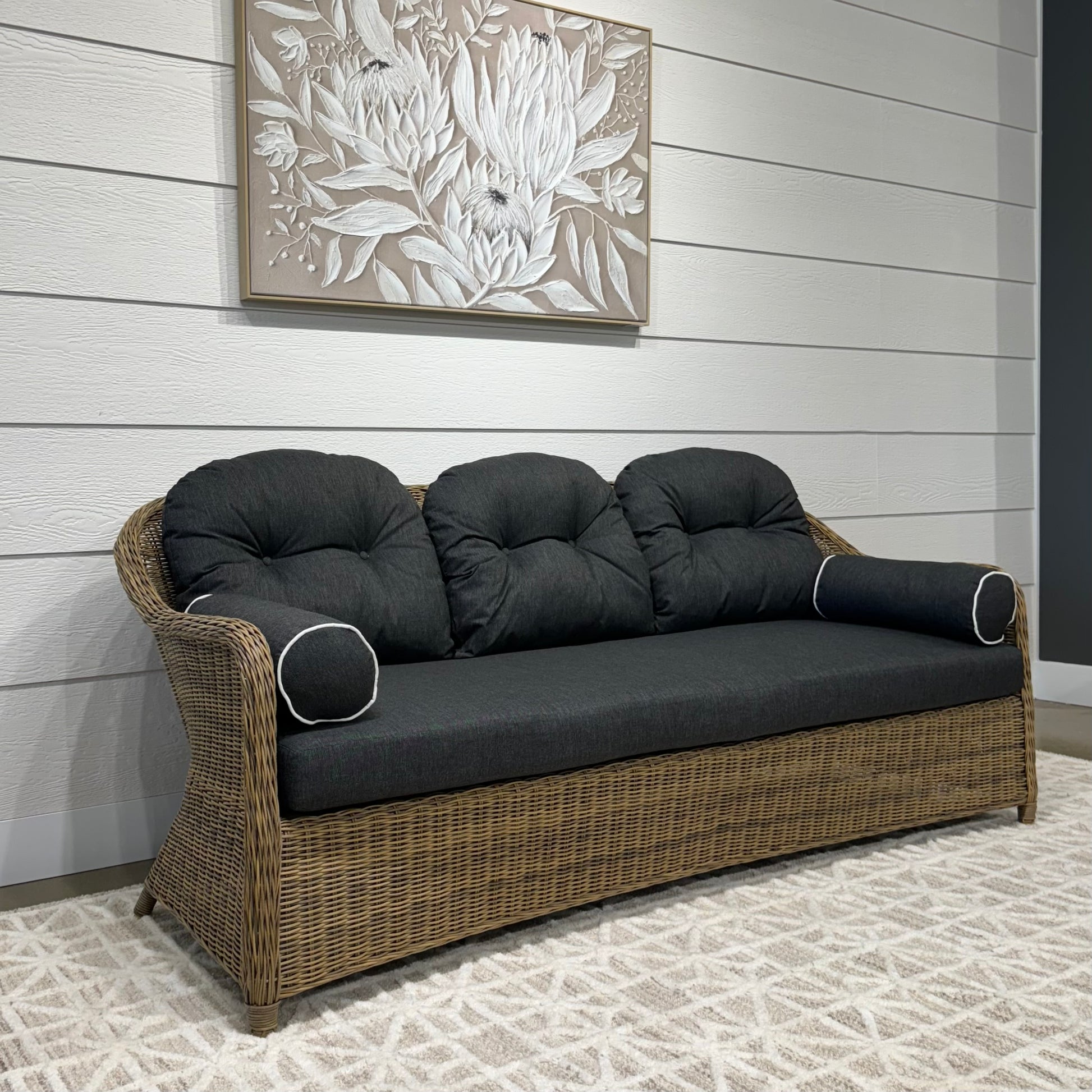 Mulwala 3 Seater Sofa - Brushed Wheat / Denim Grey