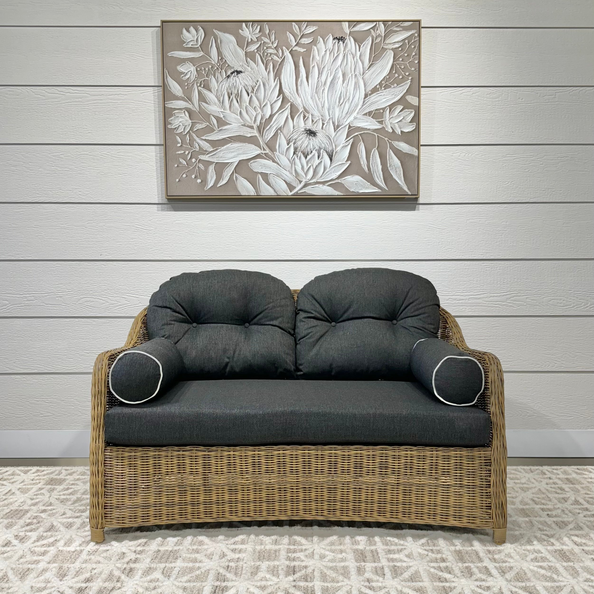 Mulwala Loveseat - Brushed Wheat / Denim Grey