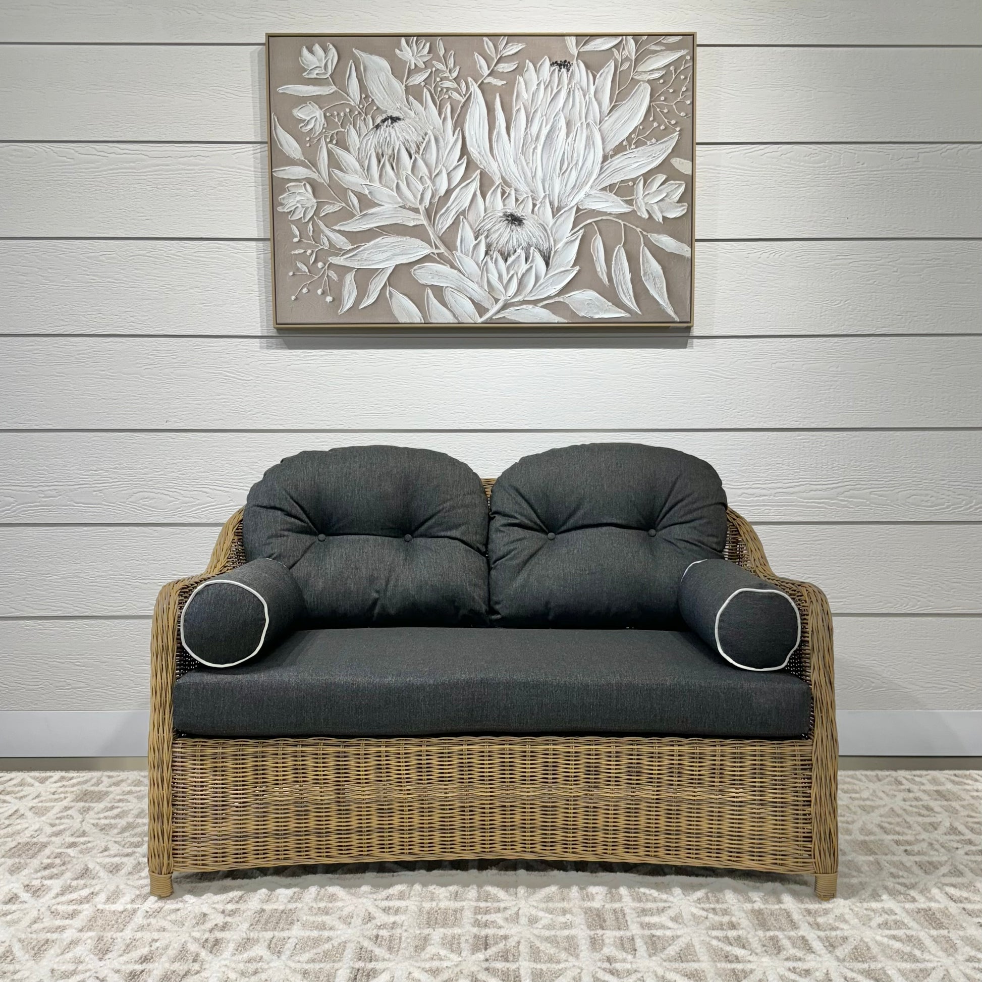 Mulwala Loveseat - Brushed Wheat / Denim Grey