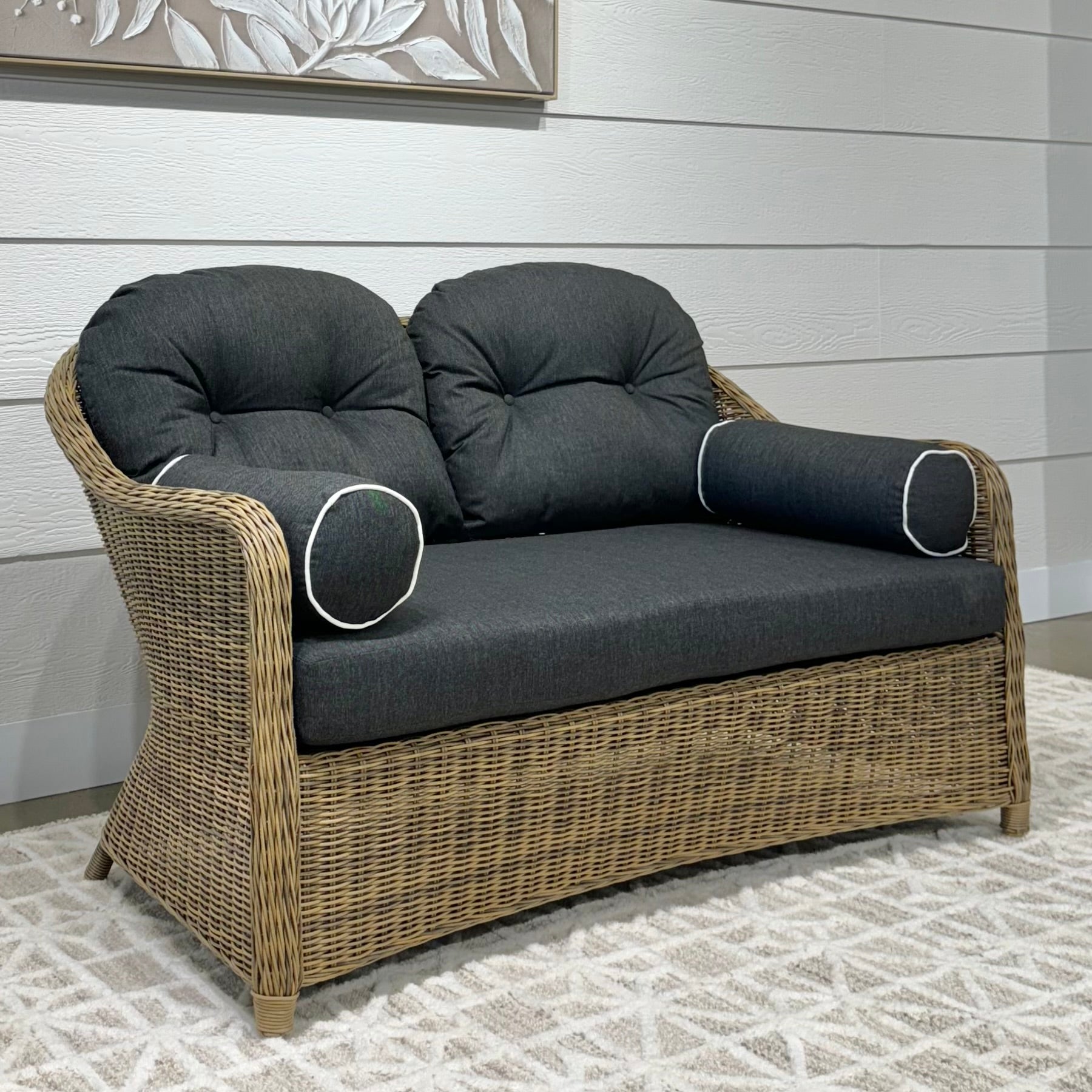 Mulwala Loveseat - Brushed Wheat / Denim Grey