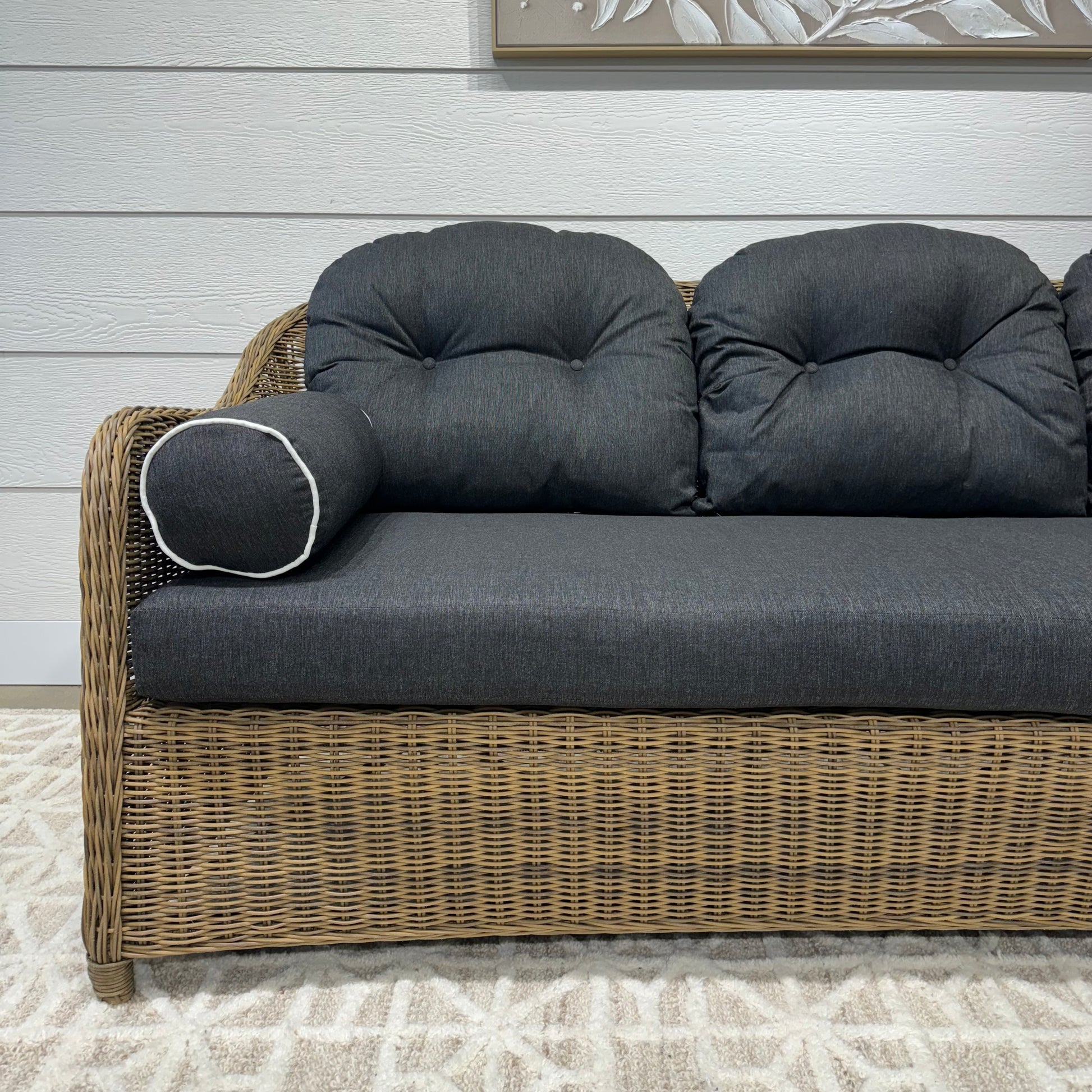 Mulwala 3 Seater Sofa - Brushed Wheat / Denim Grey