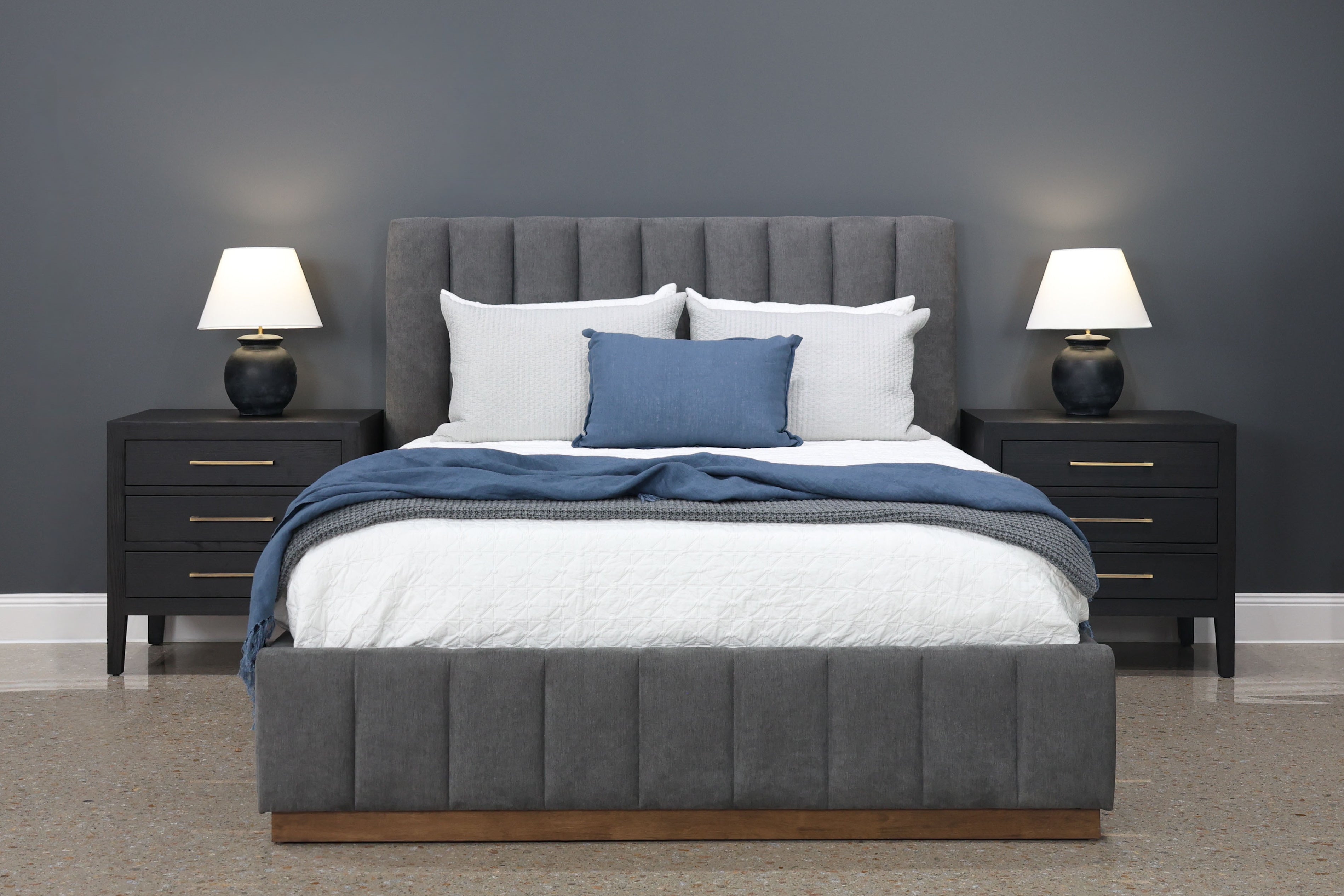 Melbourne Bed - Dark Grey