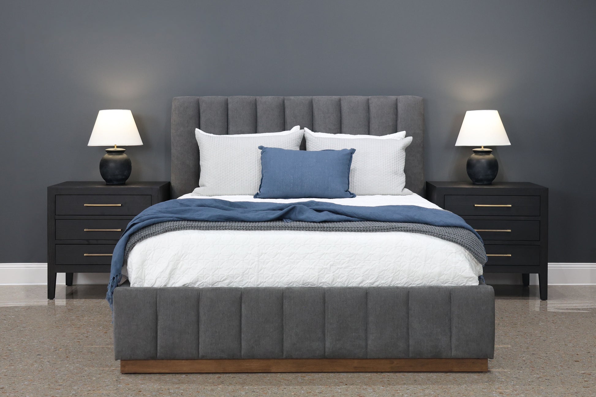 Melbourne Bed - Dark Grey