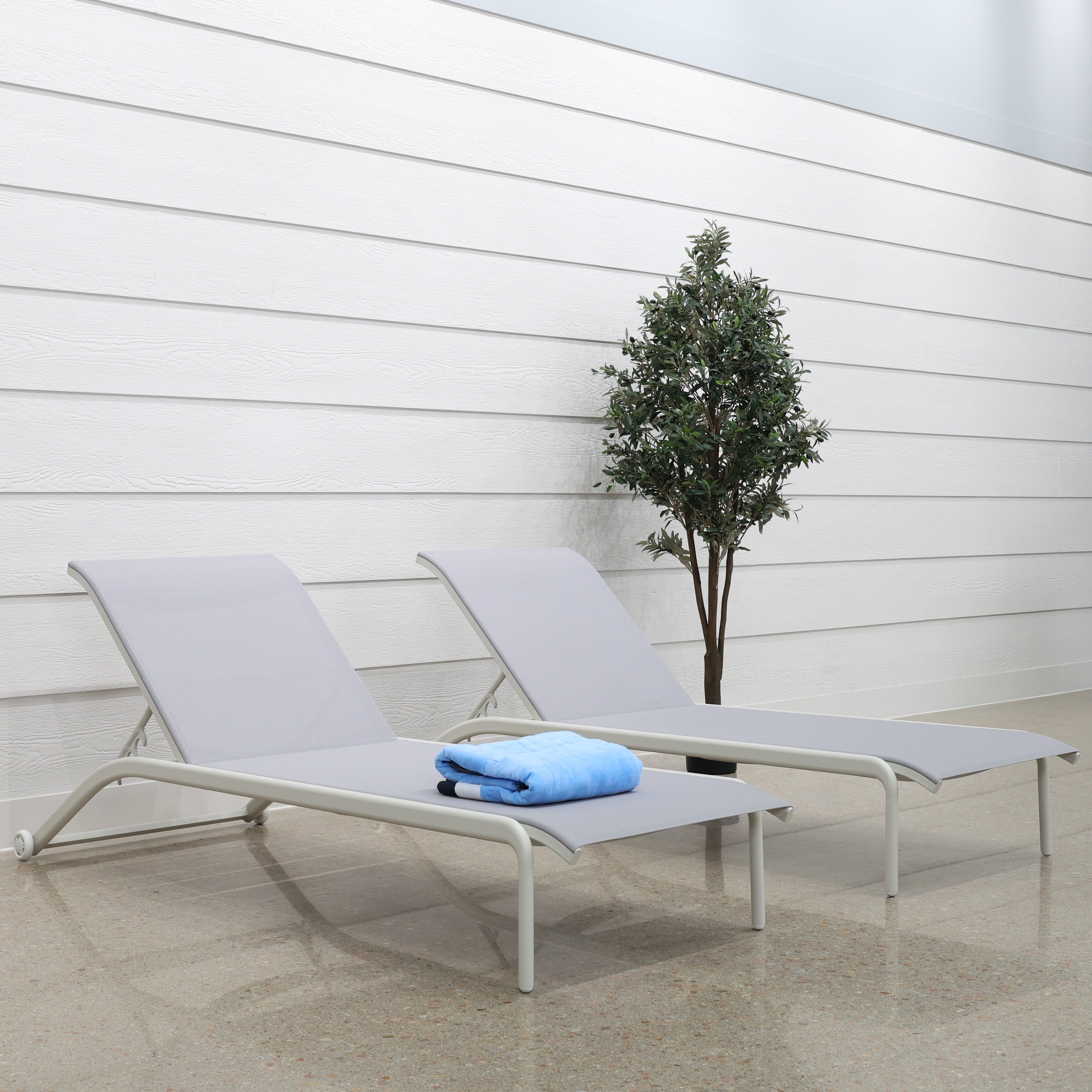 Sunshine Coast Sun Lounge Set of 2 - White