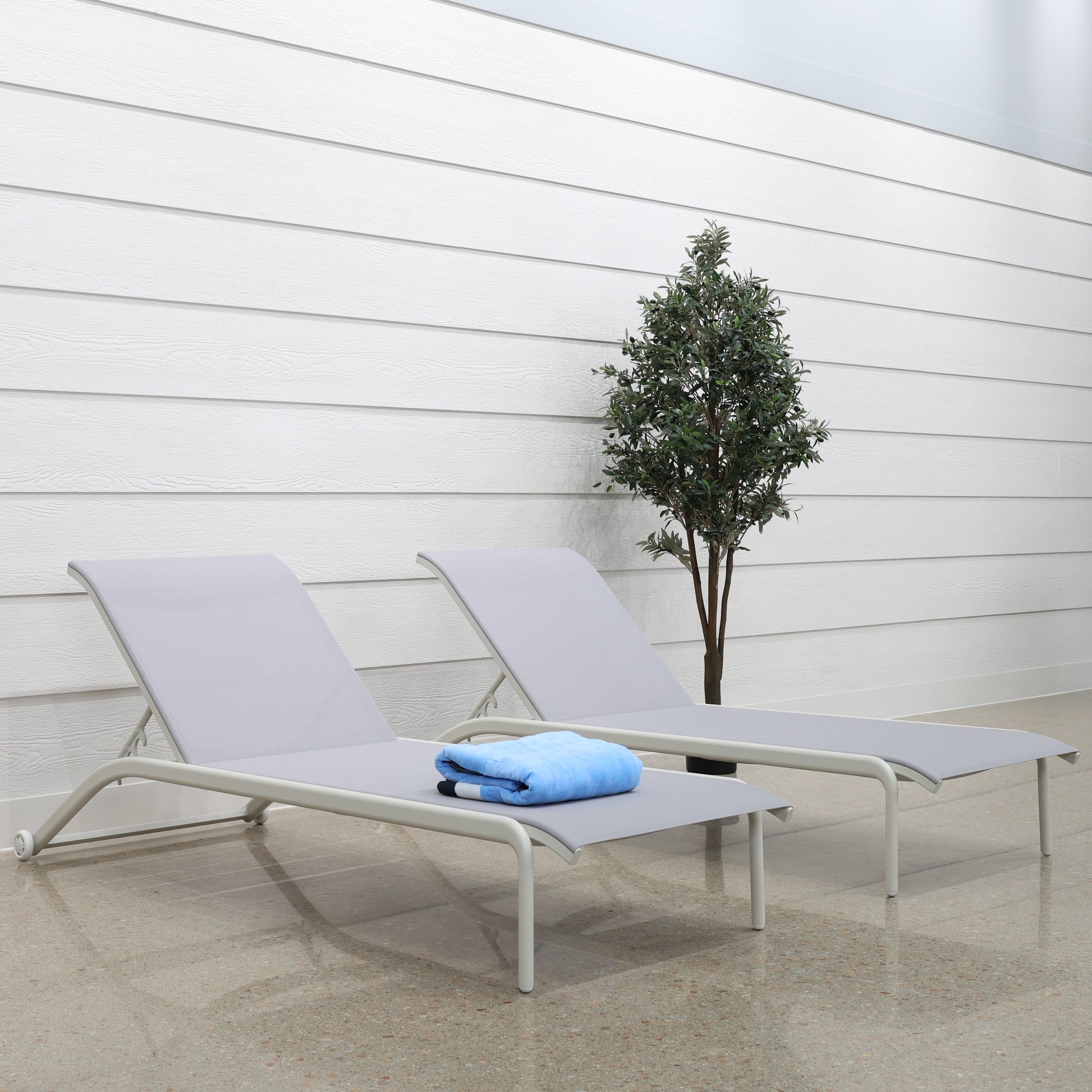 Sunshine Coast Sun Lounge Set of 2 - White