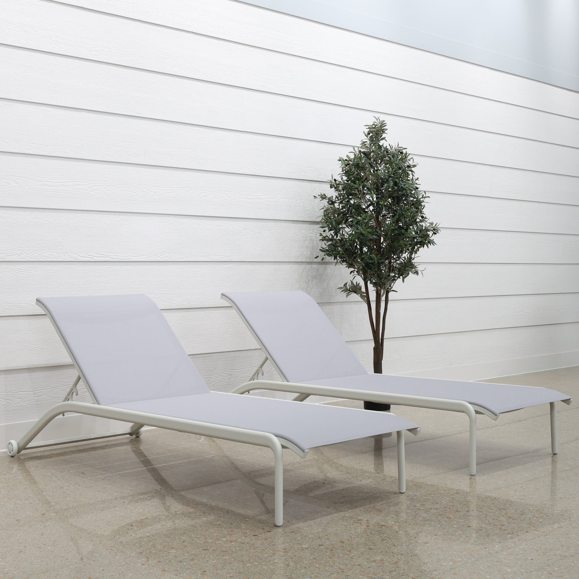 Sunshine Coast Sun Lounge Set of 2 - White