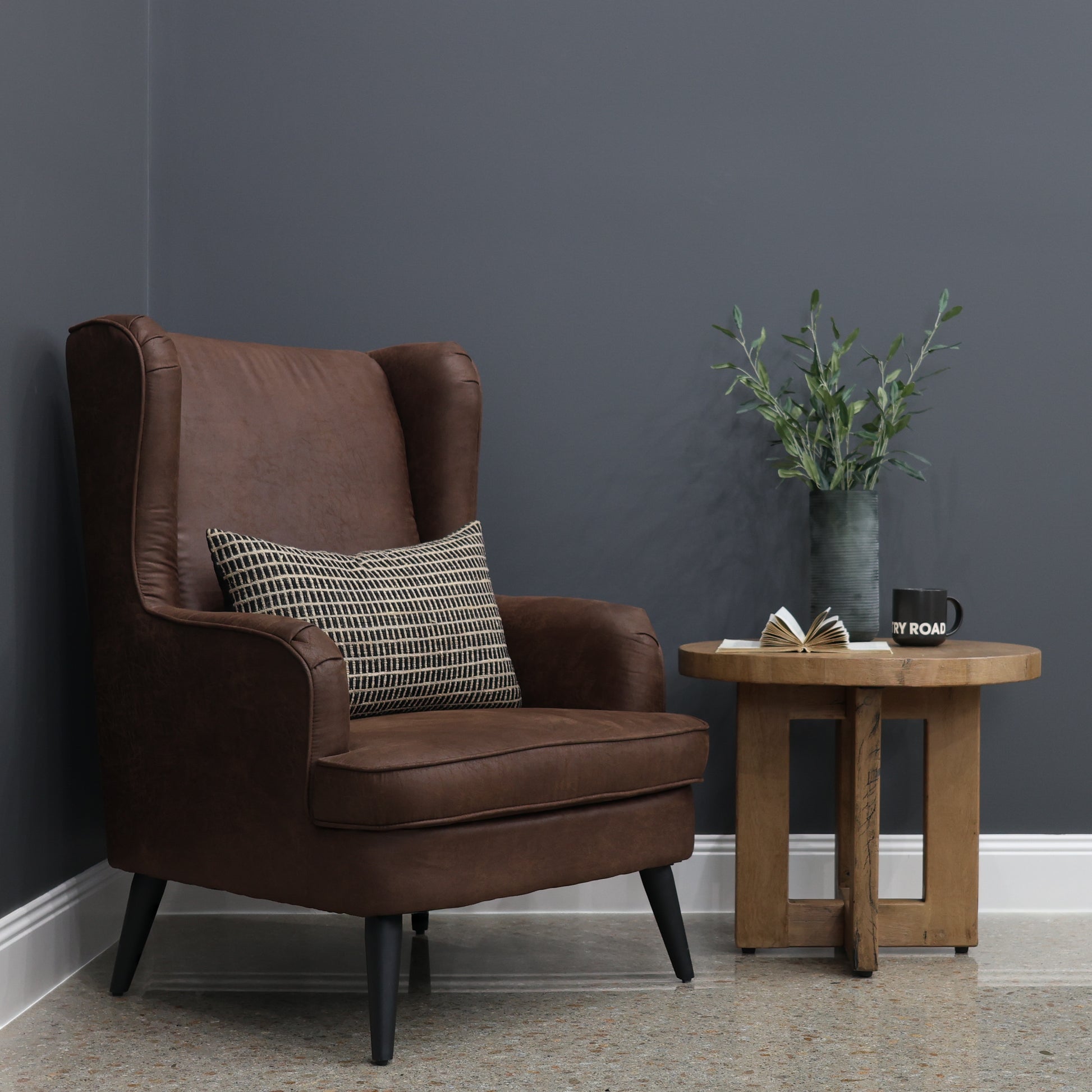 Balwyn Accent Wing Chair - Chesnut
