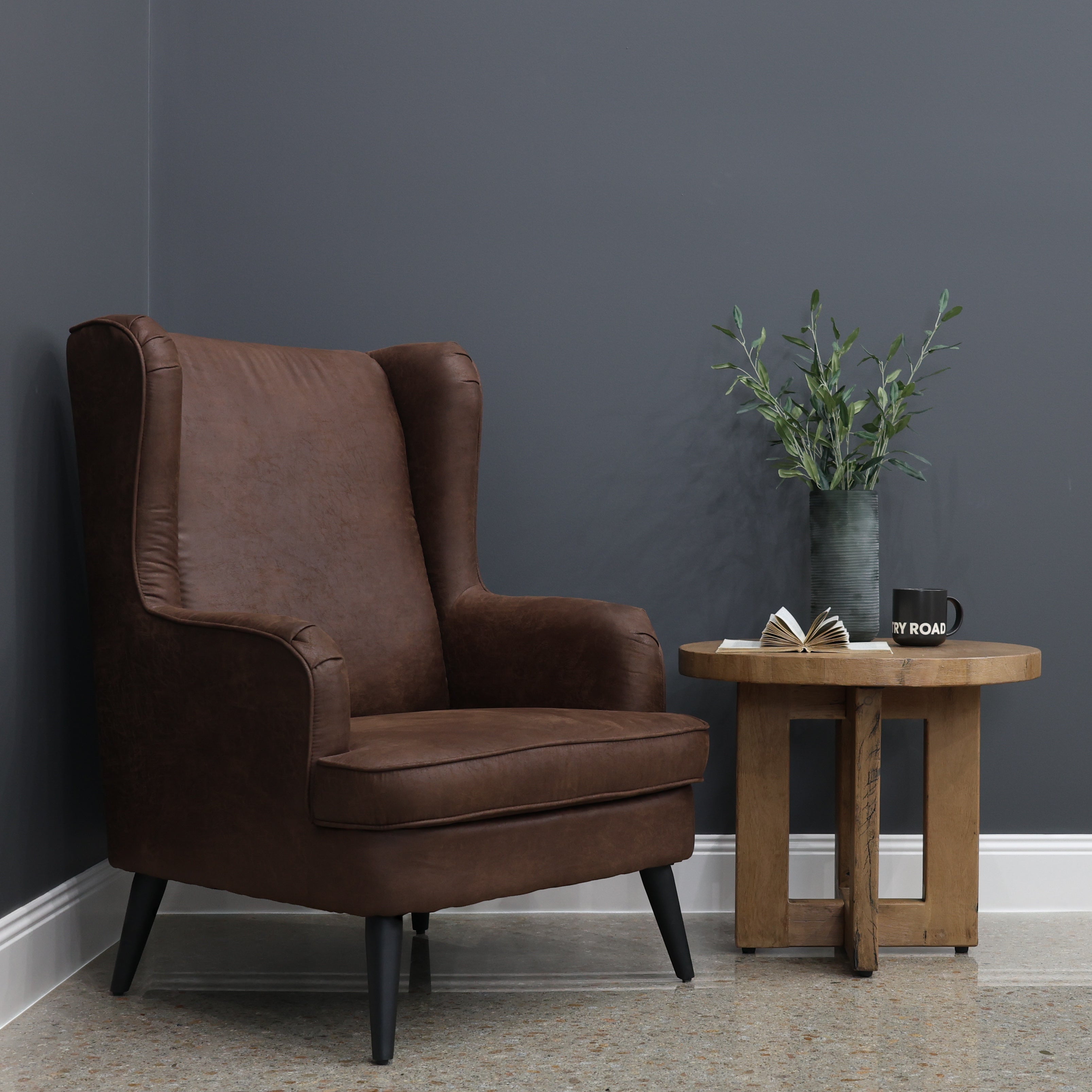 Balwyn Accent Wing Chair - Chestnut