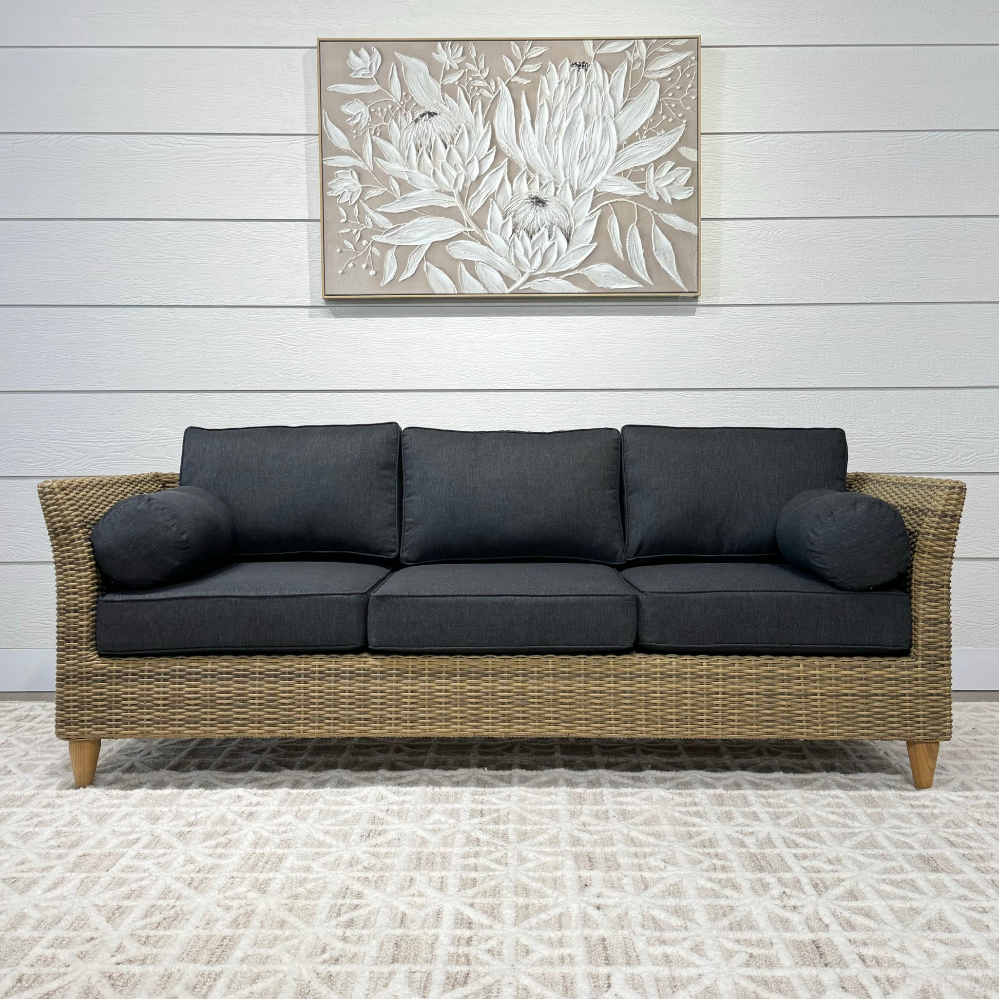 Portsea 3 Seater - Brushed Wheat / Denim Grey
