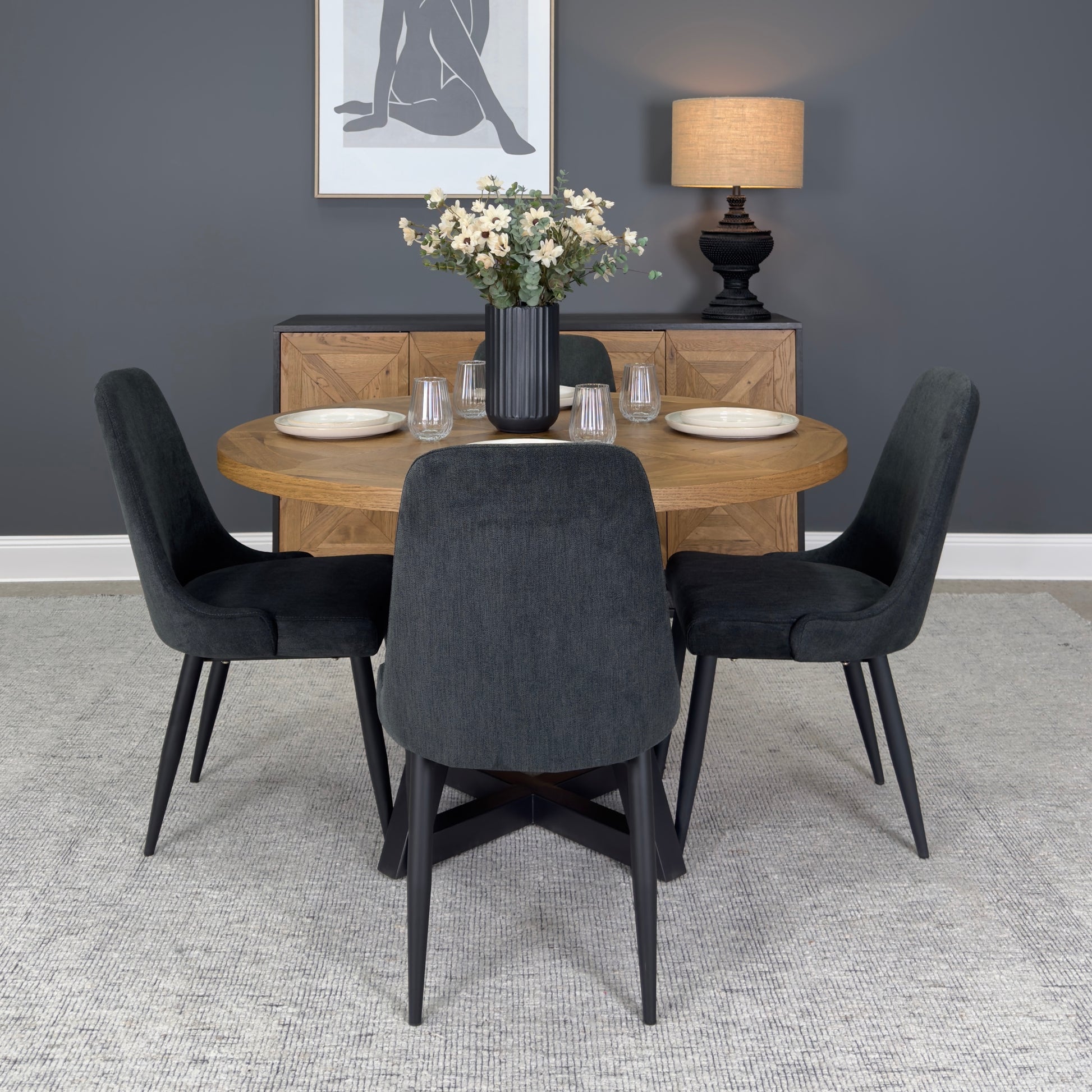 Industrial Round Dining Table 125cm