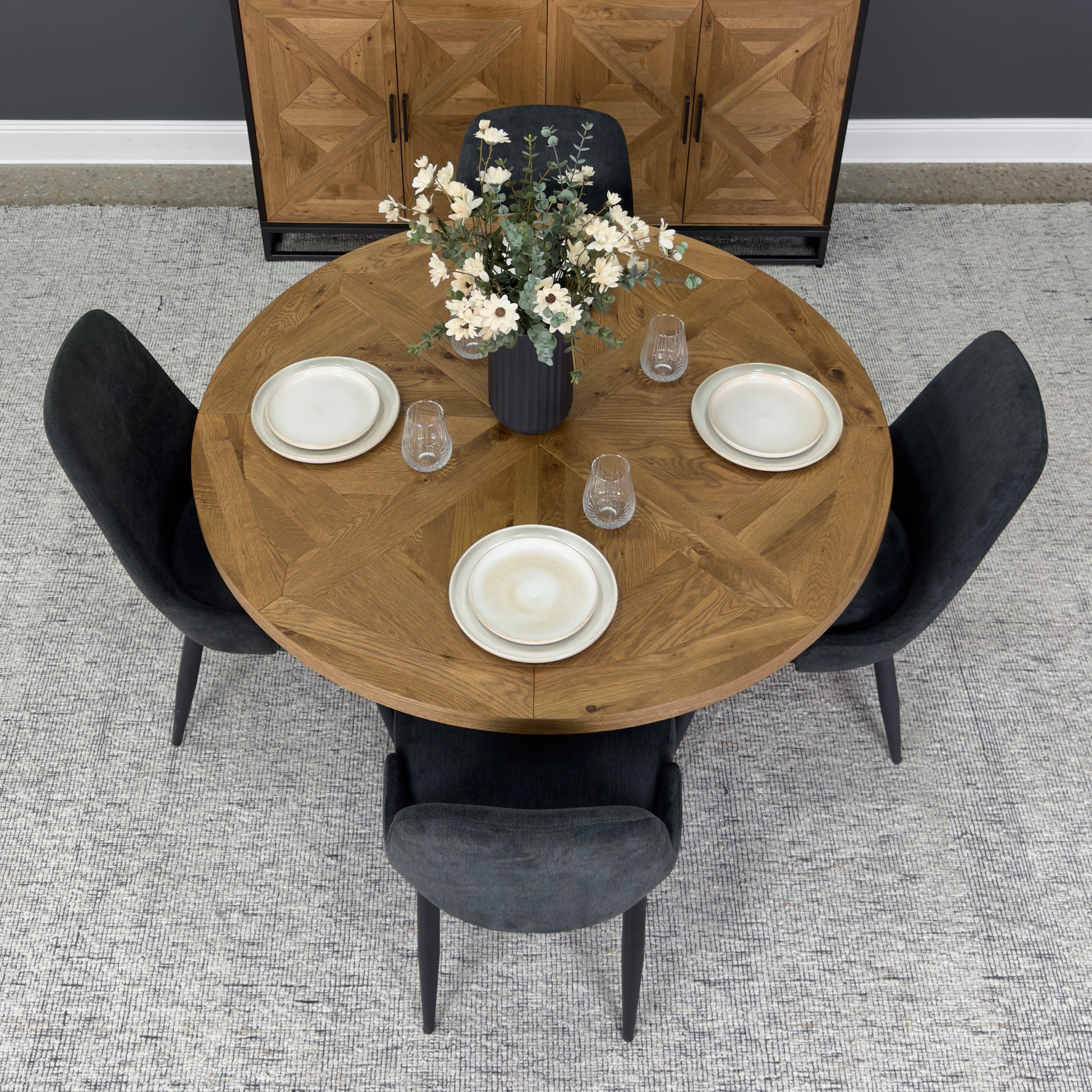 Industrial Round Dining Table 125cm