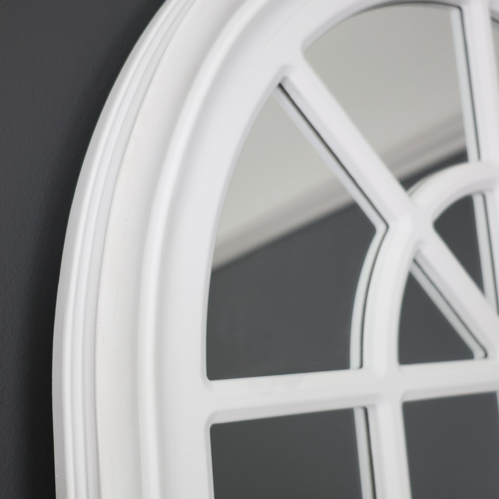 Mason Arched Window Mirror - Medium Matte White