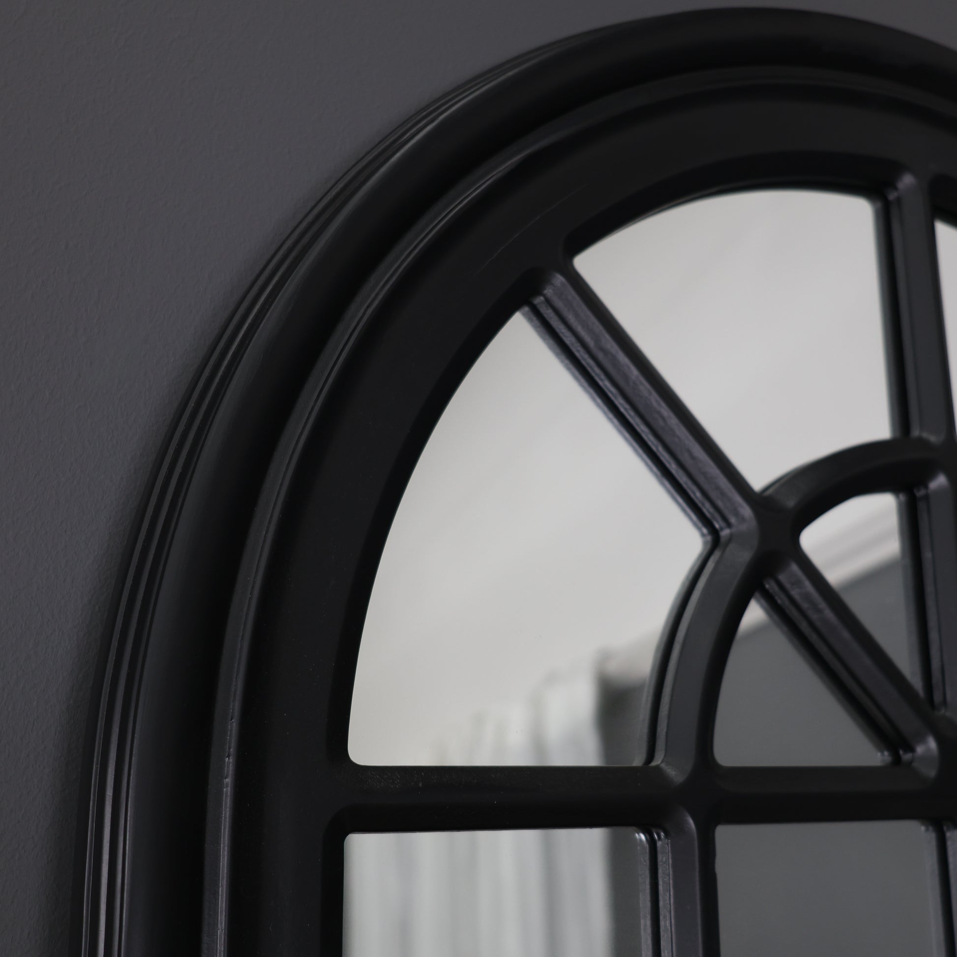 Mason Arched Window Mirror - Medium Matte Black