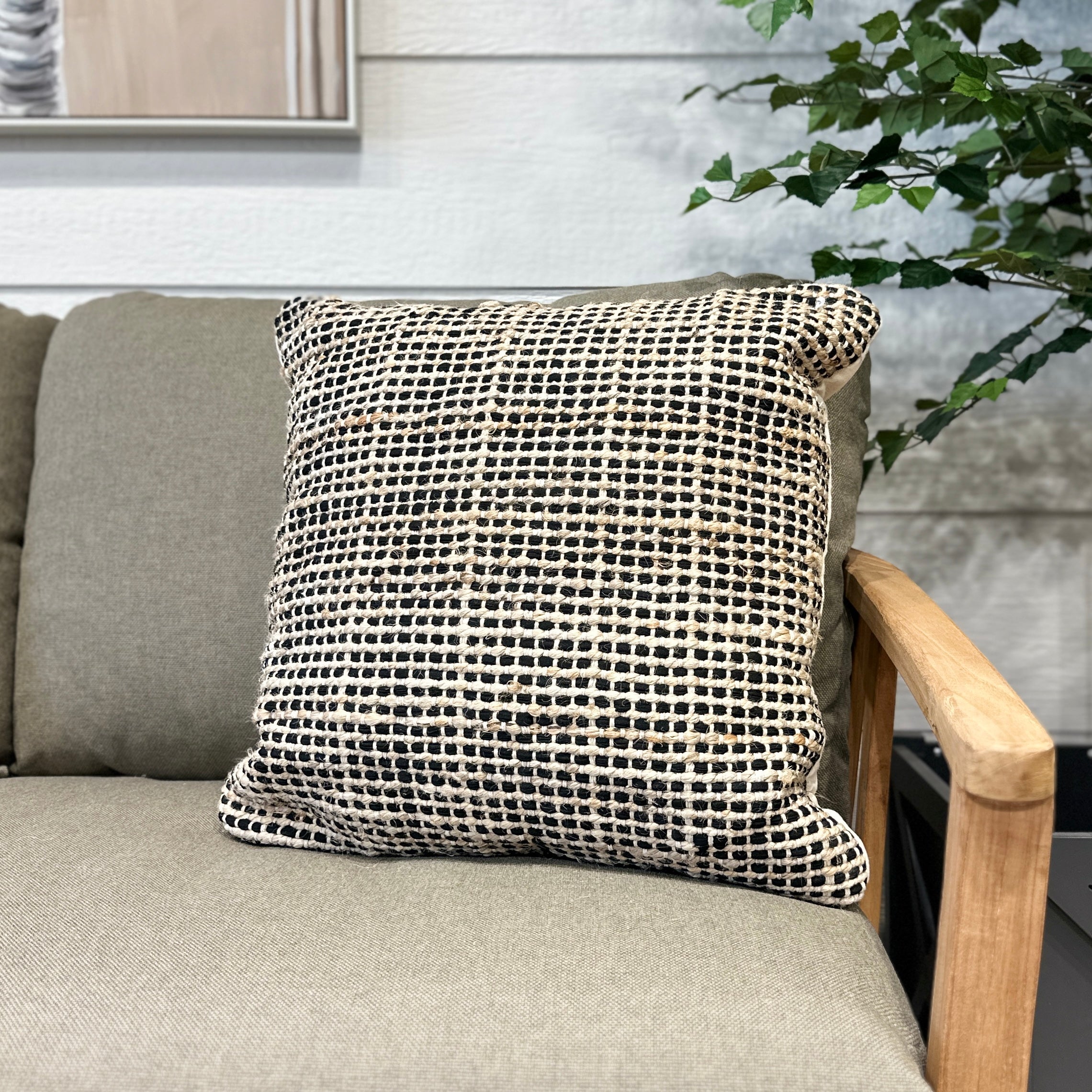 Kinloch Cushion - Natural/ Charcoal