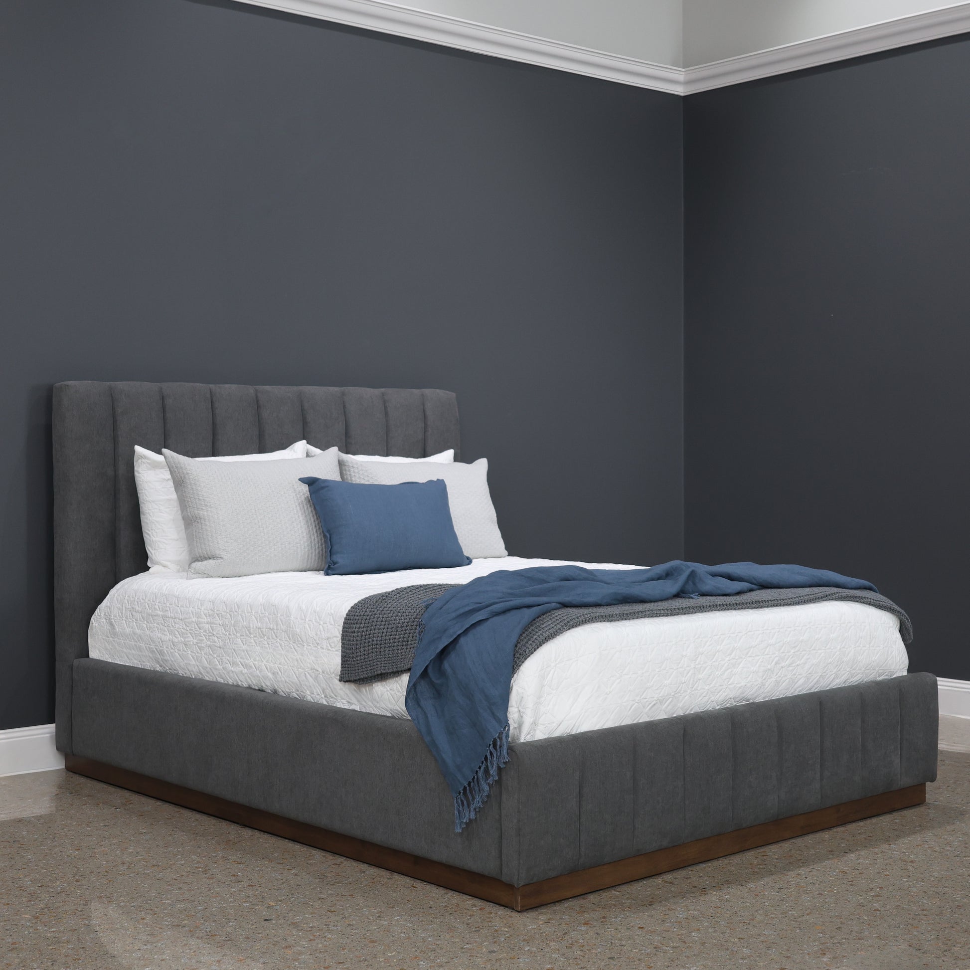 Melbourne Bed - Dark Grey