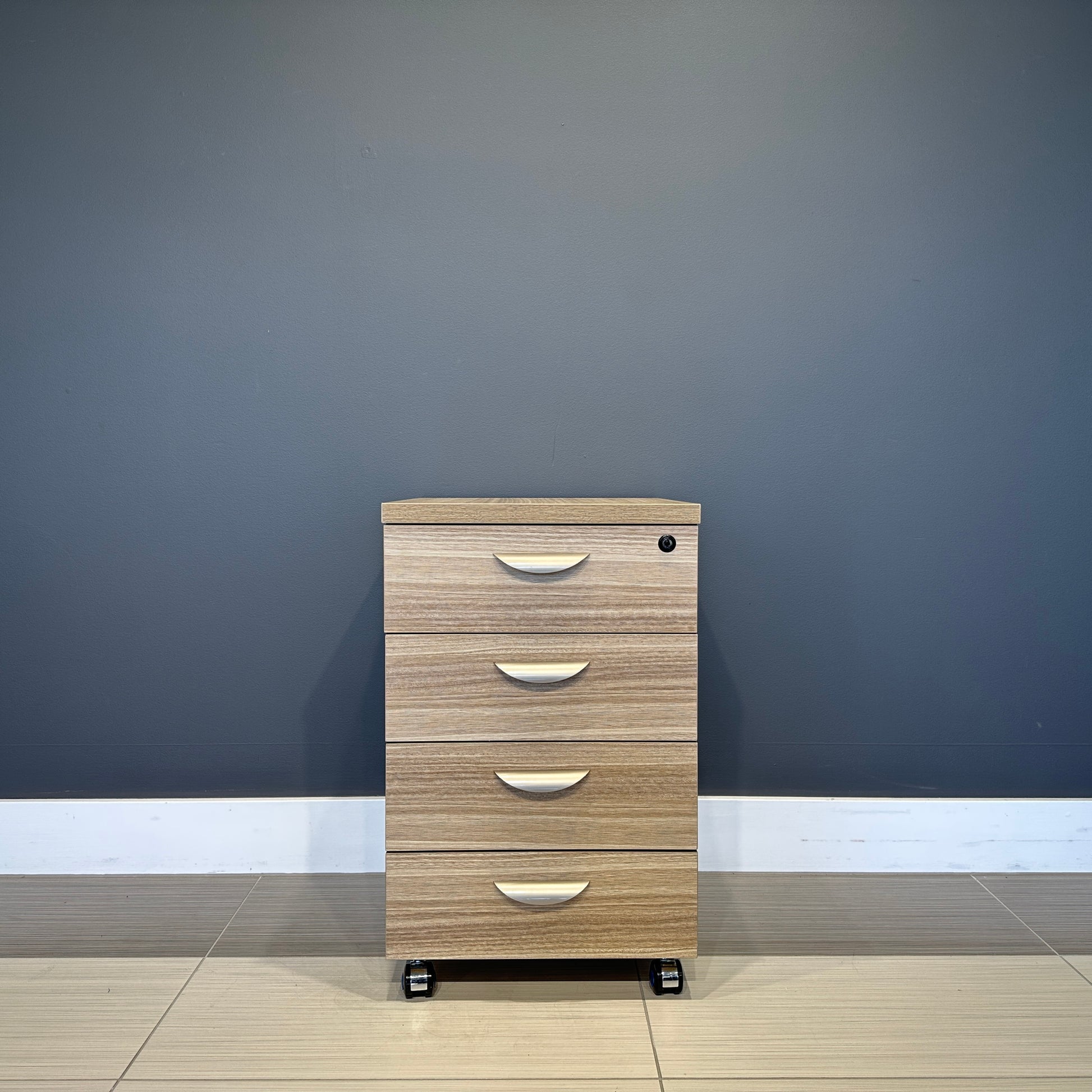 Performance 4 Drawer Pedestal - Natural Oak/ Charcoal