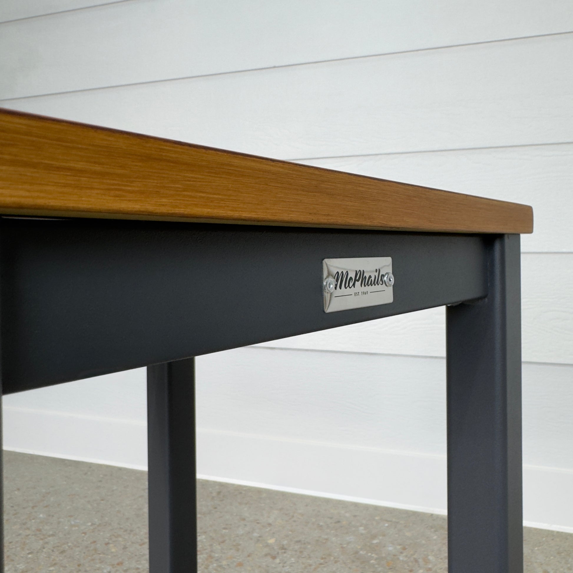 Mildura Barstool - Charcoal w/ Brushed Teak Slat