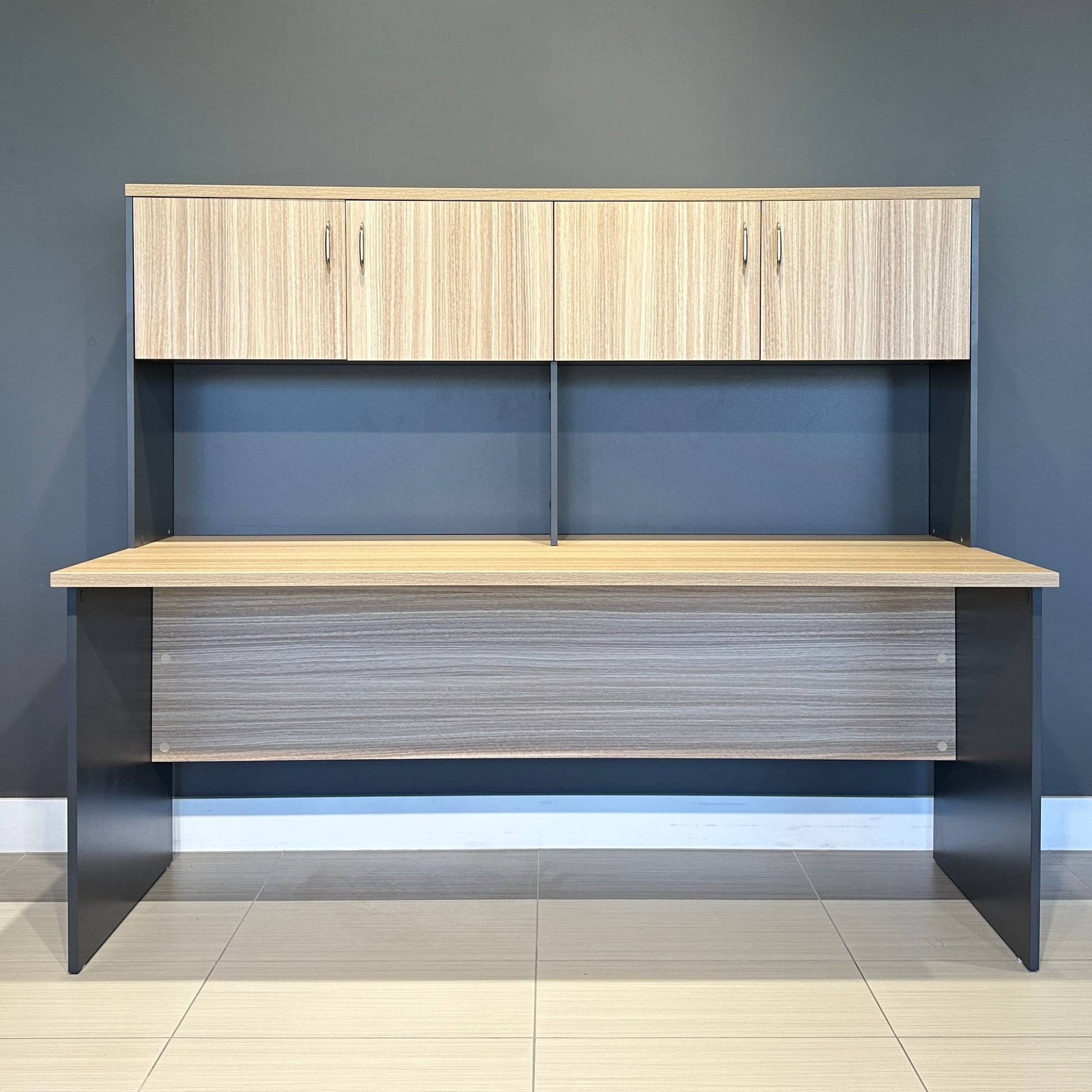Performance 1800 Office Desk & Hutch - Natural Oak/ Charcoal