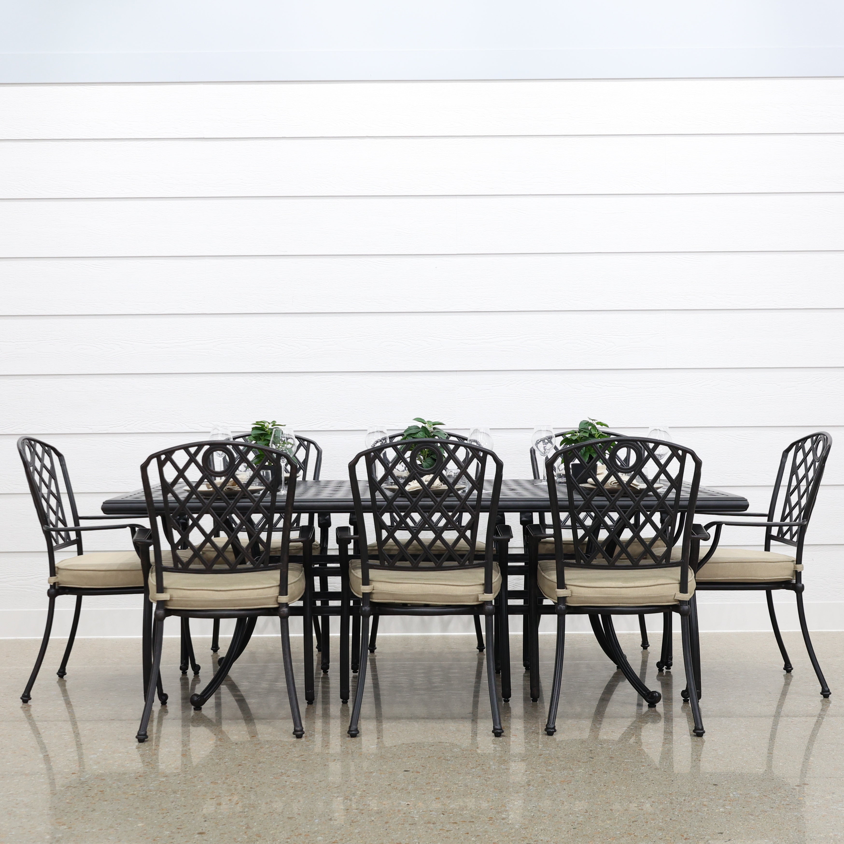 New Portarlington Dining Table - Bronze Frame