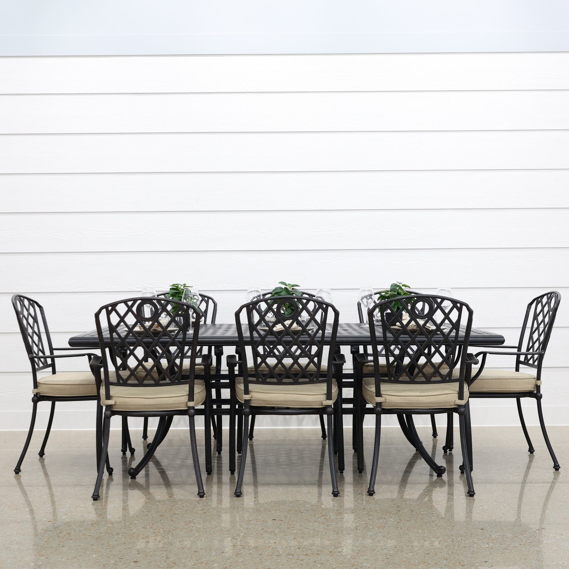 New Portarlington Dining Table - Bronze Frame