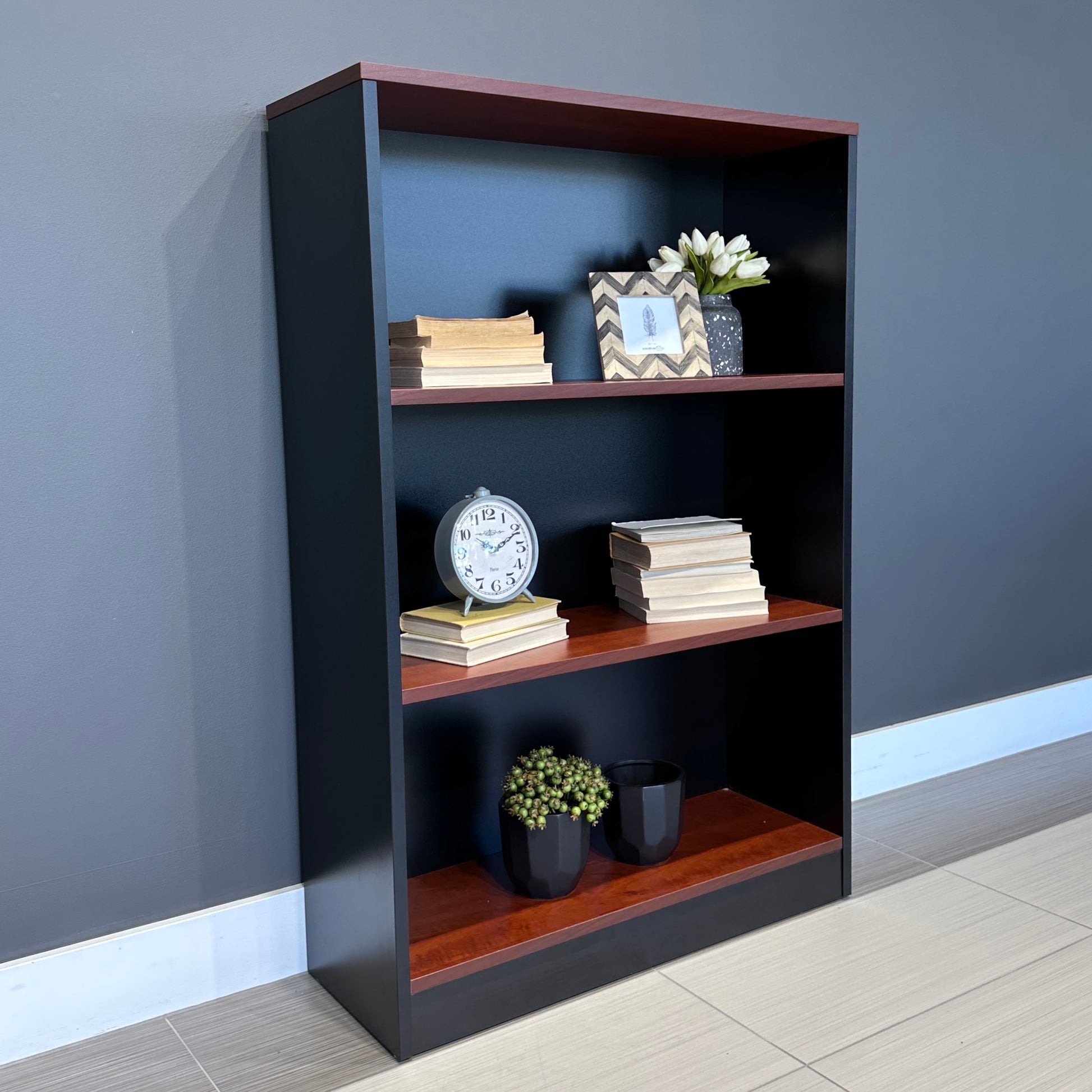 Performance Bookcase Medium - Red Gum/ Charcoal