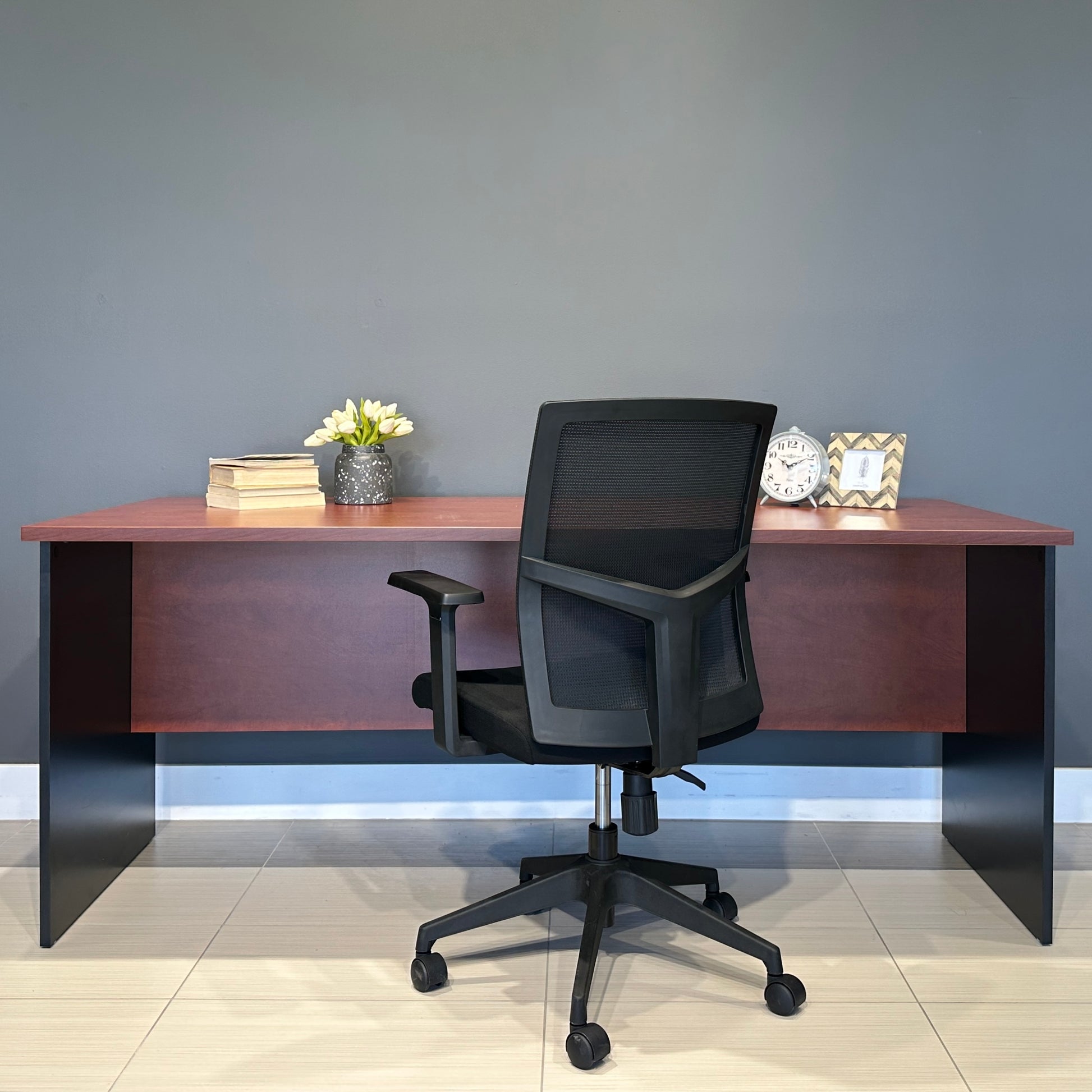 Performance 1800 Office Desk - Red Gum/ Charcoal