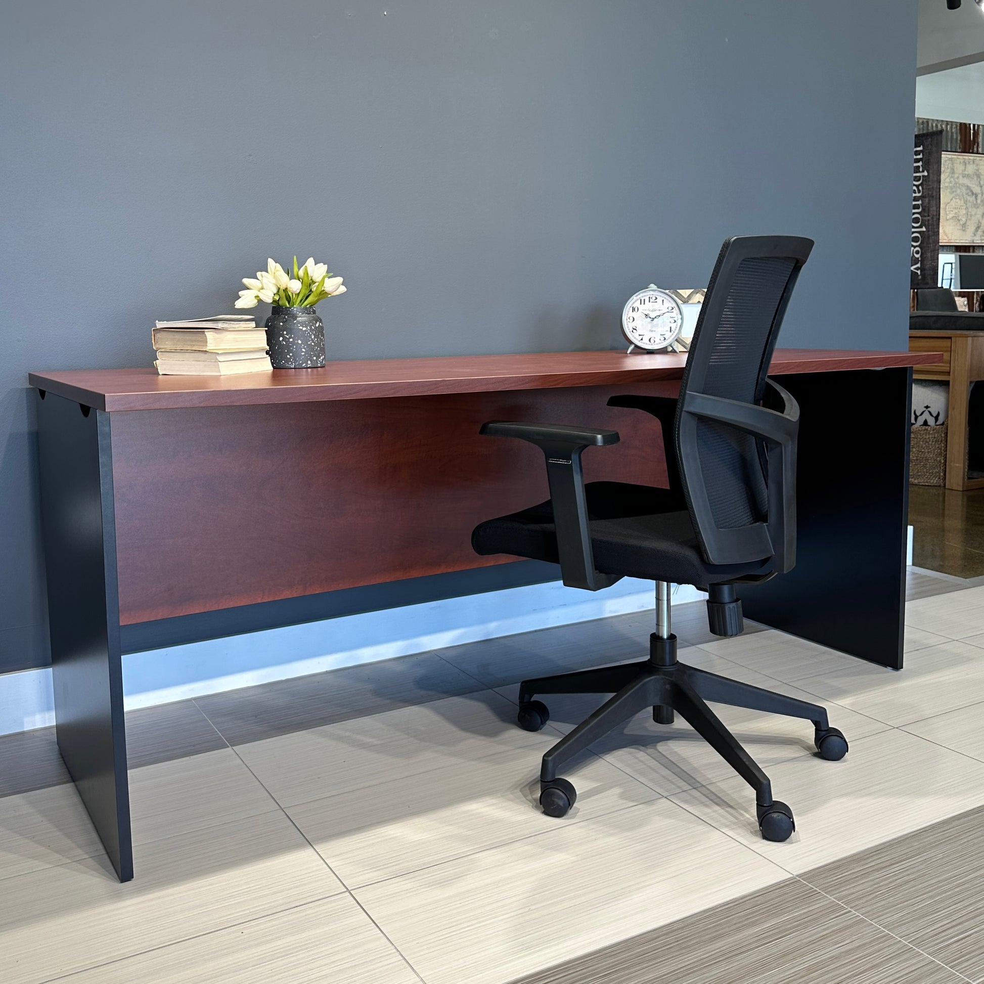 Performance 1800 Office Desk - Red Gum/ Charcoal