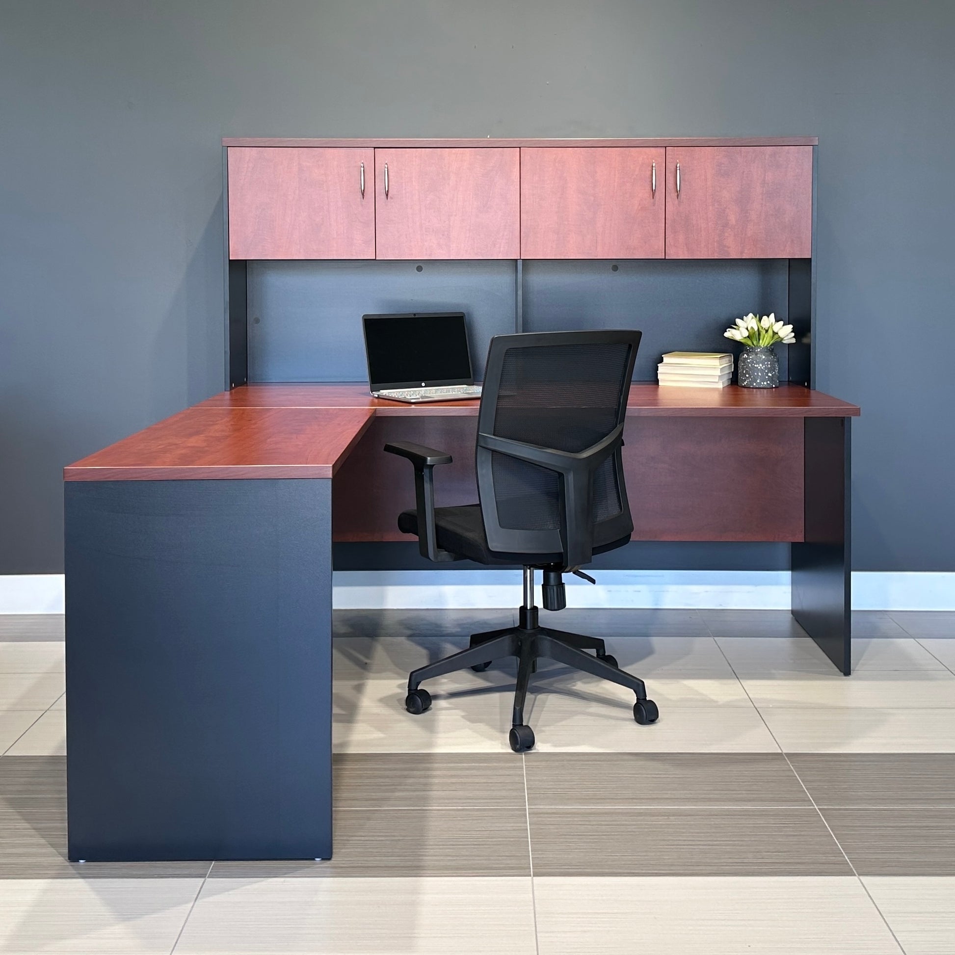 Performance 1800 Office Desk - Red Gum/ Charcoal