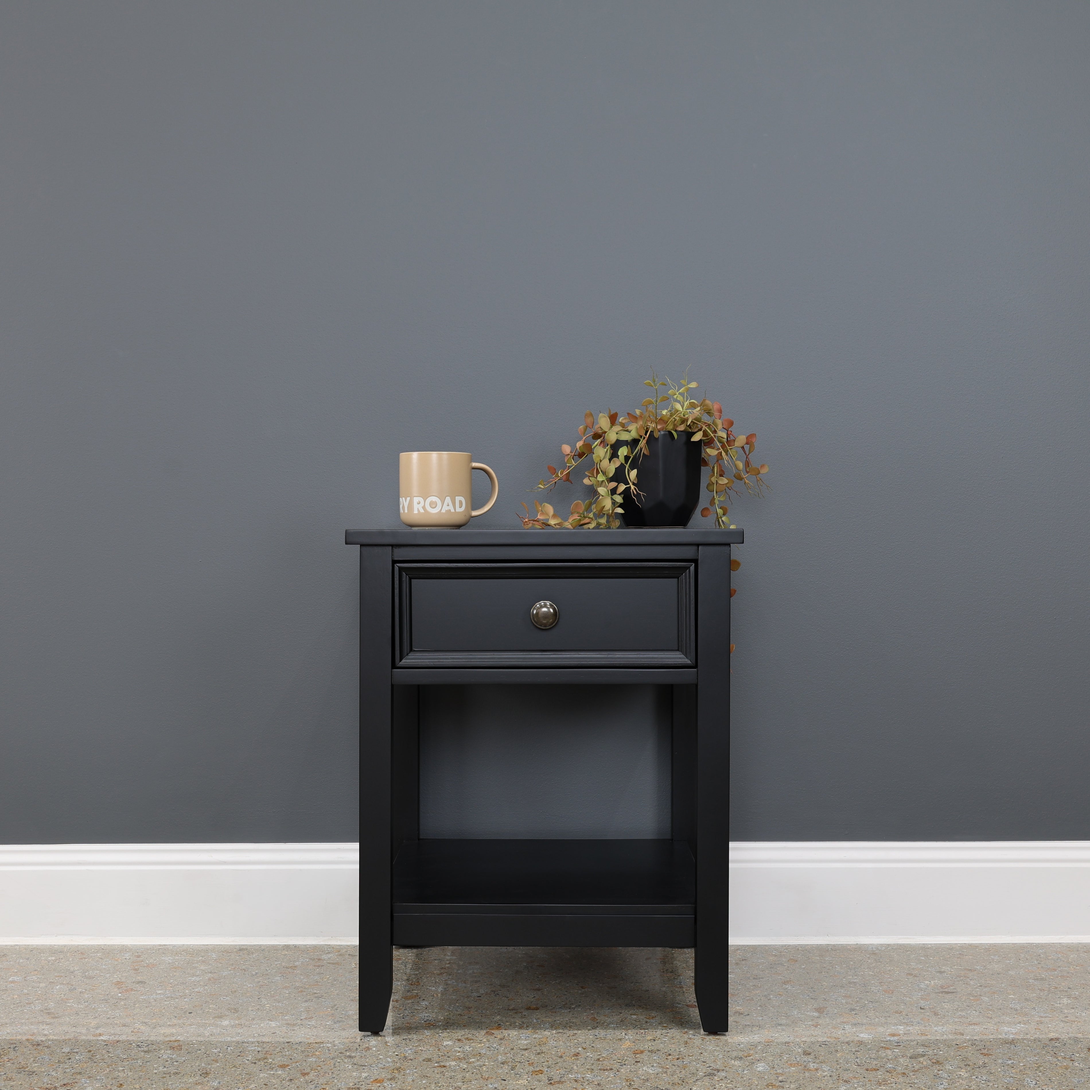 Joseph Bedside w/ 1 Drawer - Black