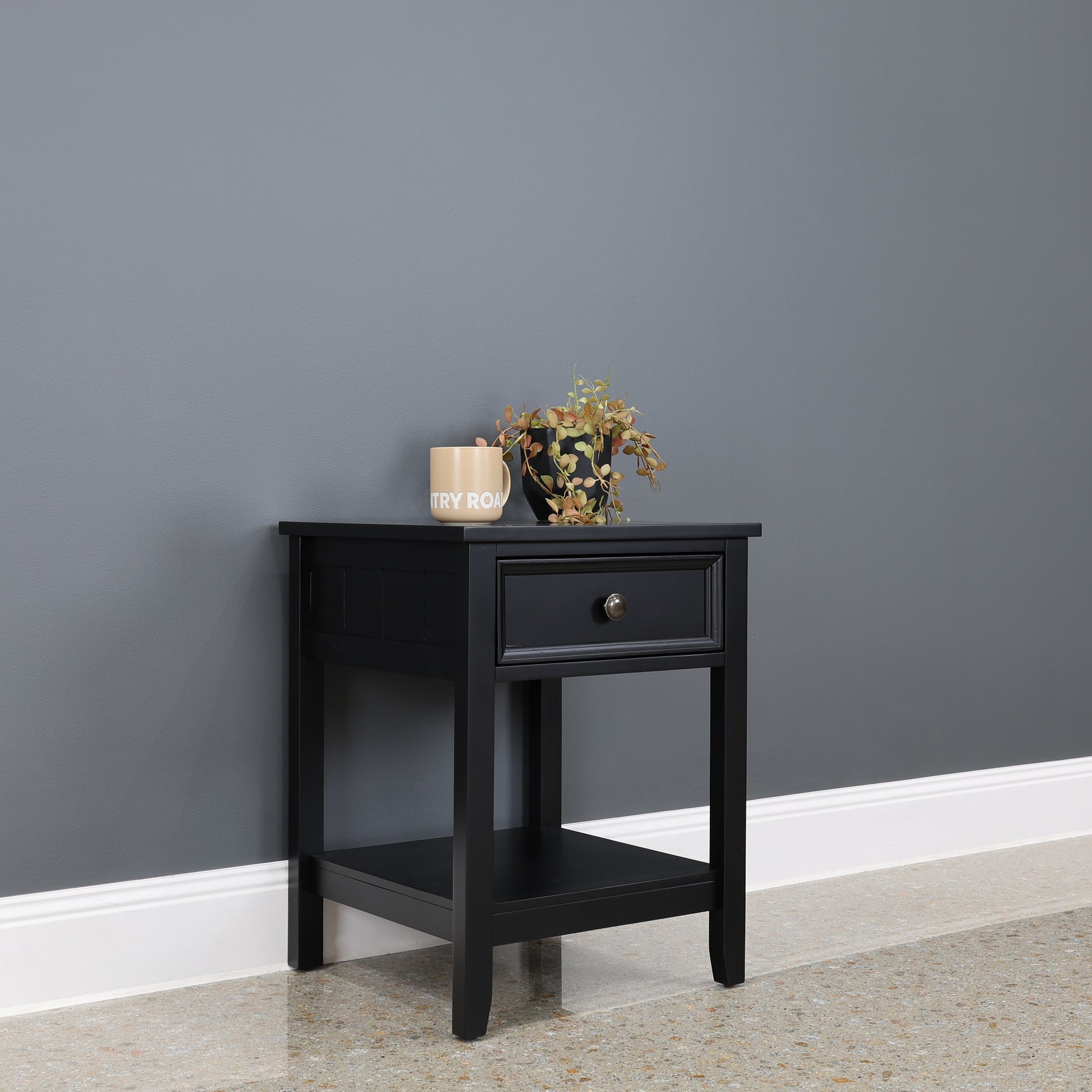 Joseph Bedside w/ 1 Drawer - Black