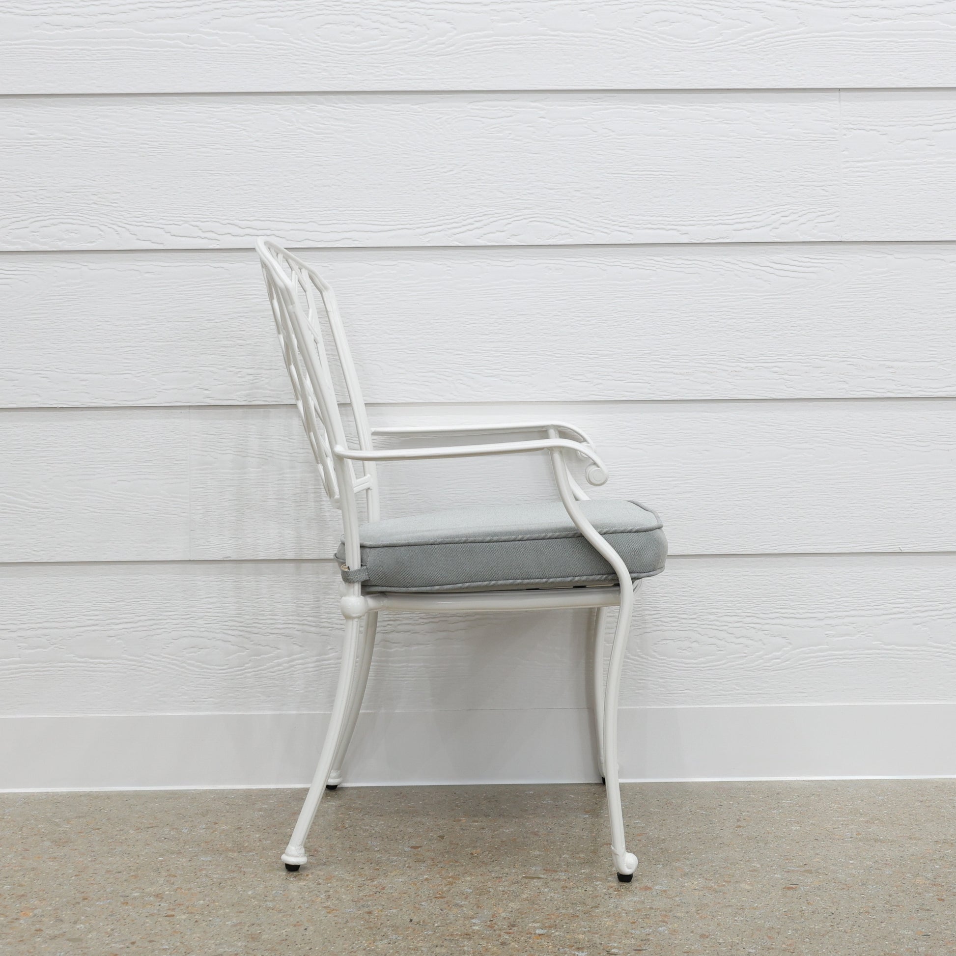 New Portarlington Chair With Cushion - White Frame / Light Grey Cushion