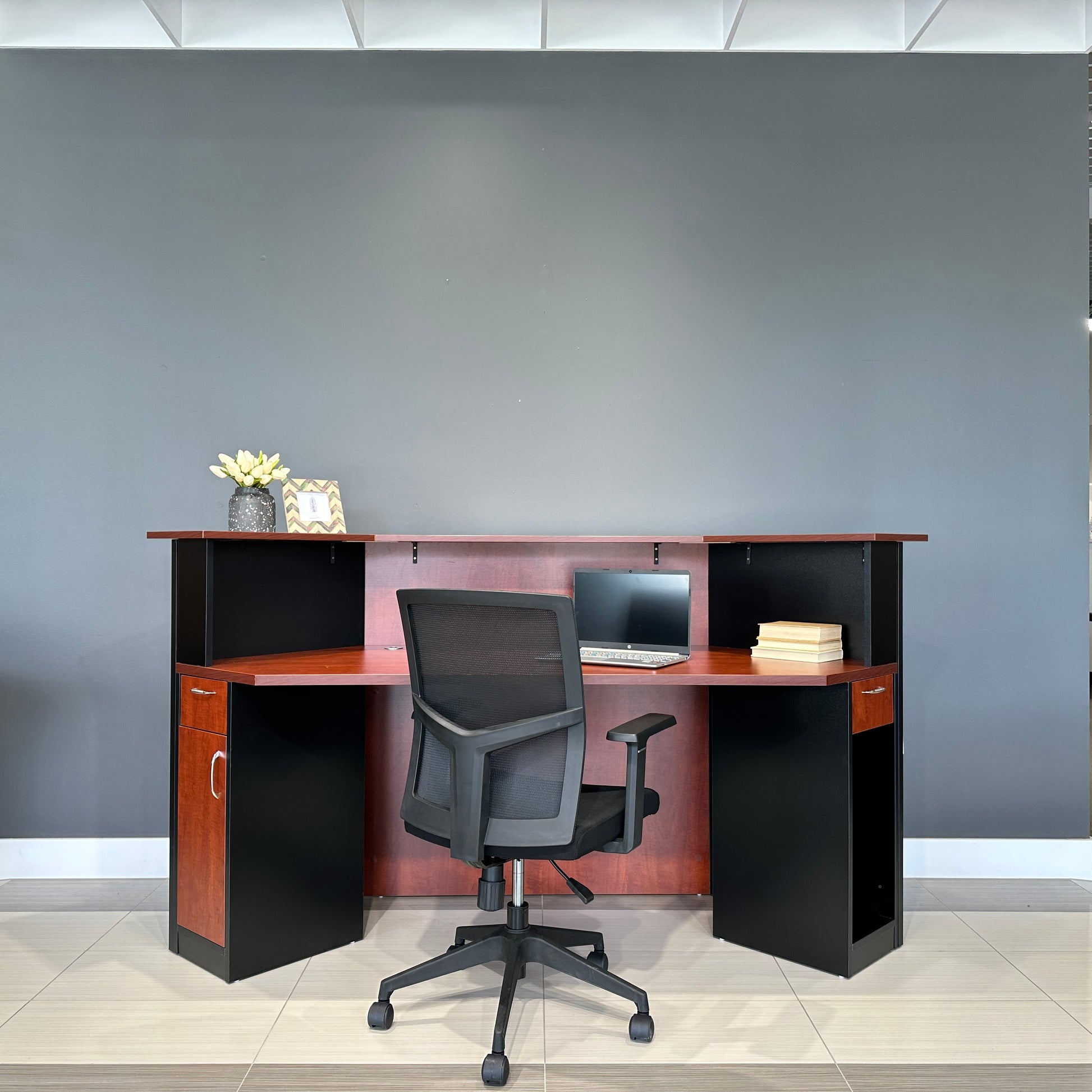 Performance Reception Counter - Red Gum/ Charcoal