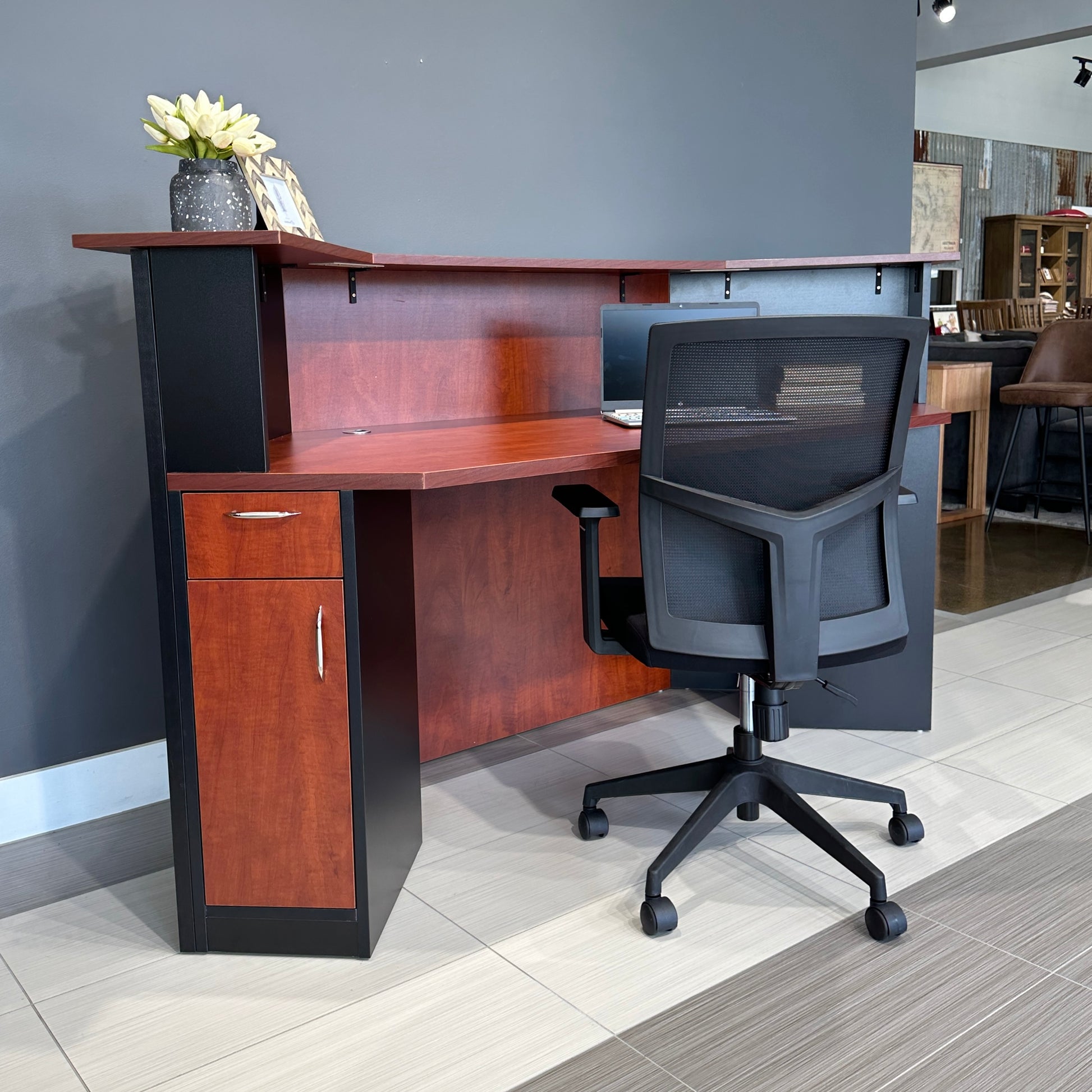Performance Reception Counter - Red Gum/ Charcoal