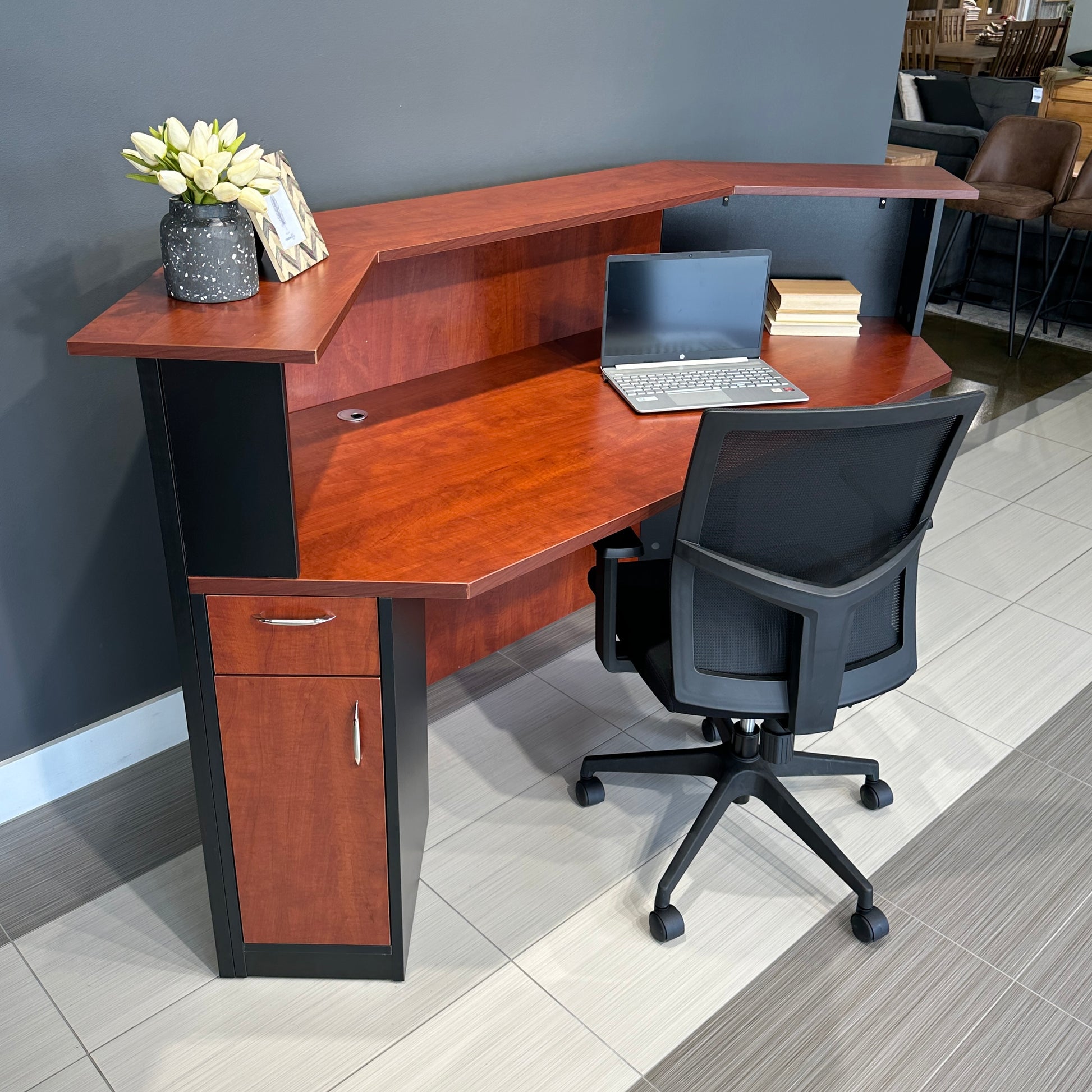 Performance Reception Counter - Red Gum/ Charcoal