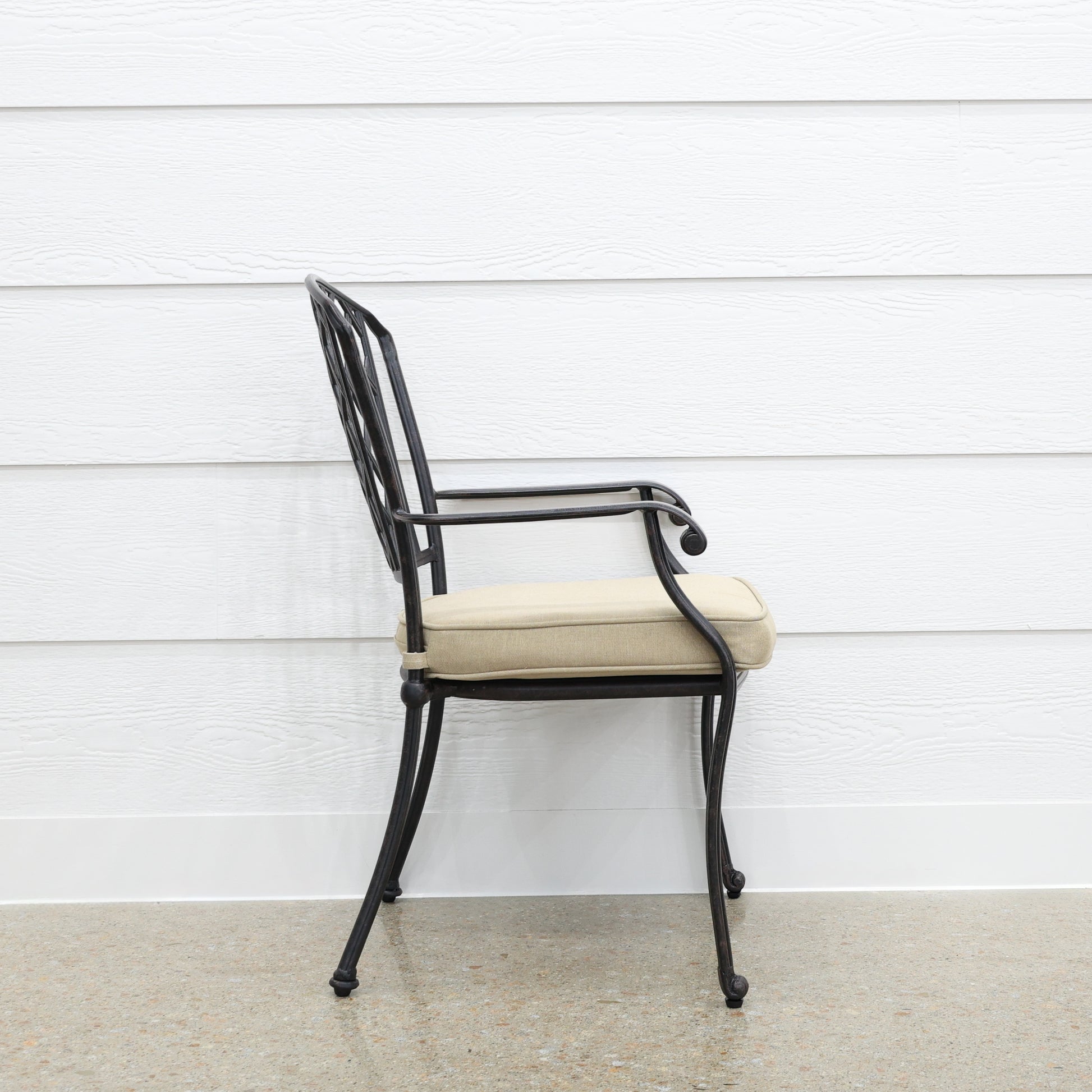 New Portarlington Chair With Cushion - Bronze Frame / Beige Cushions