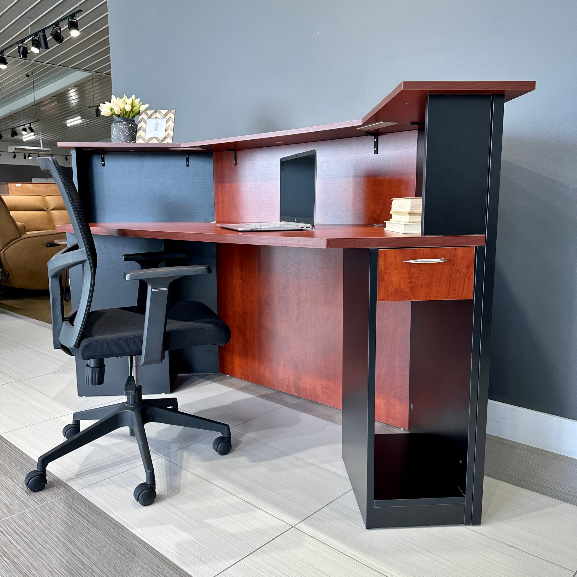 Performance Reception Counter - Red Gum/ Charcoal