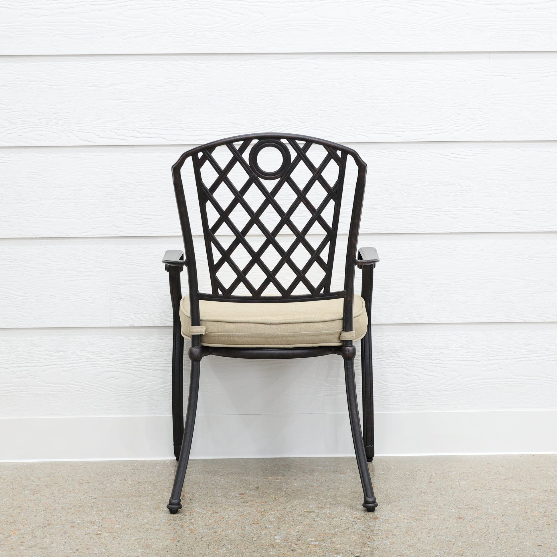 New Portarlington Chair With Cushion - Bronze Frame / Beige Cushions