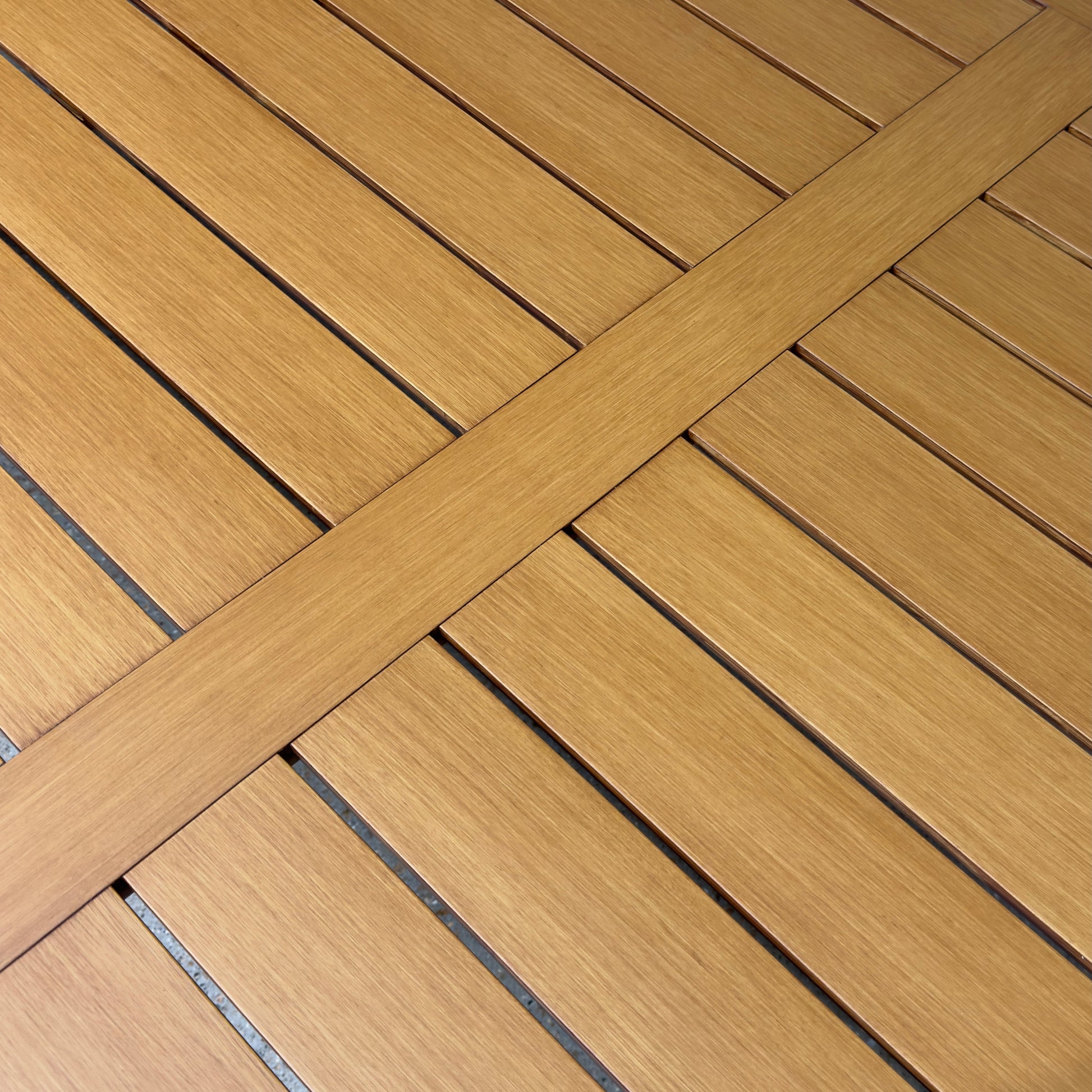 Mildura Rectangle Dining Table - Charcoal w/ Brushed Teak Top