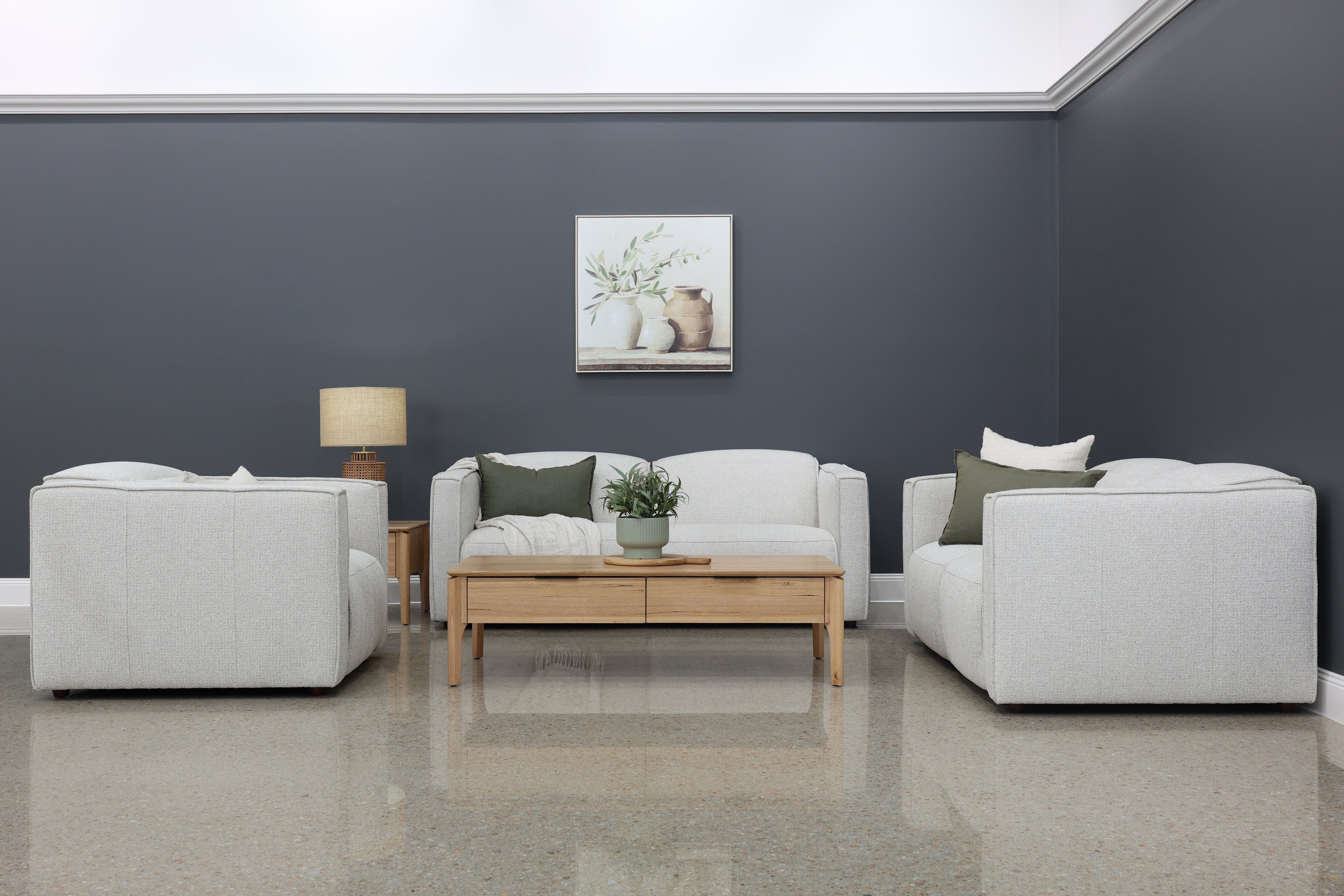 Albury 2 Seater Dual Motor Sofa - Natural Fabric