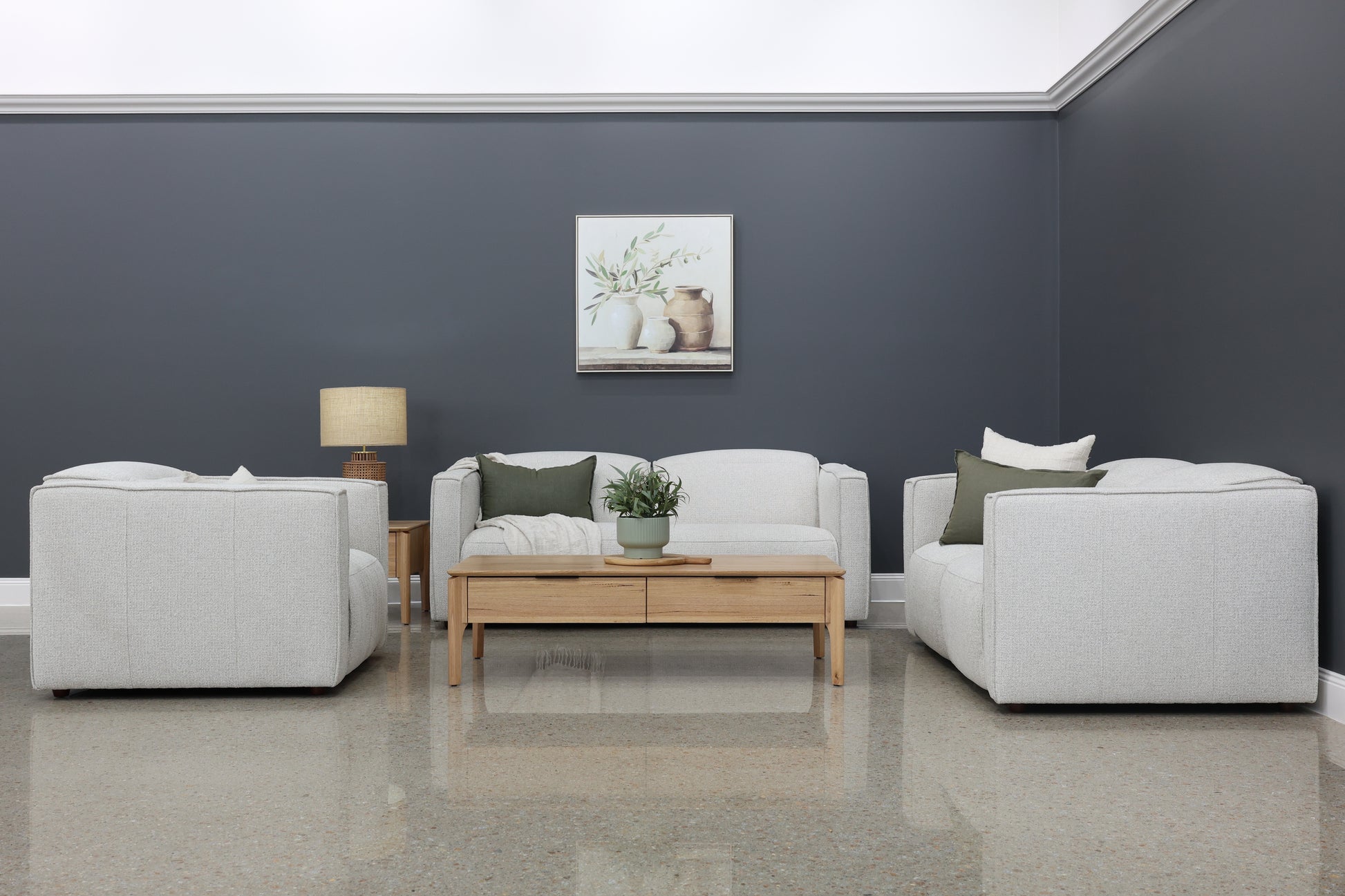 Albury 2 Seater Dual Motor Sofa - Natural Fabric